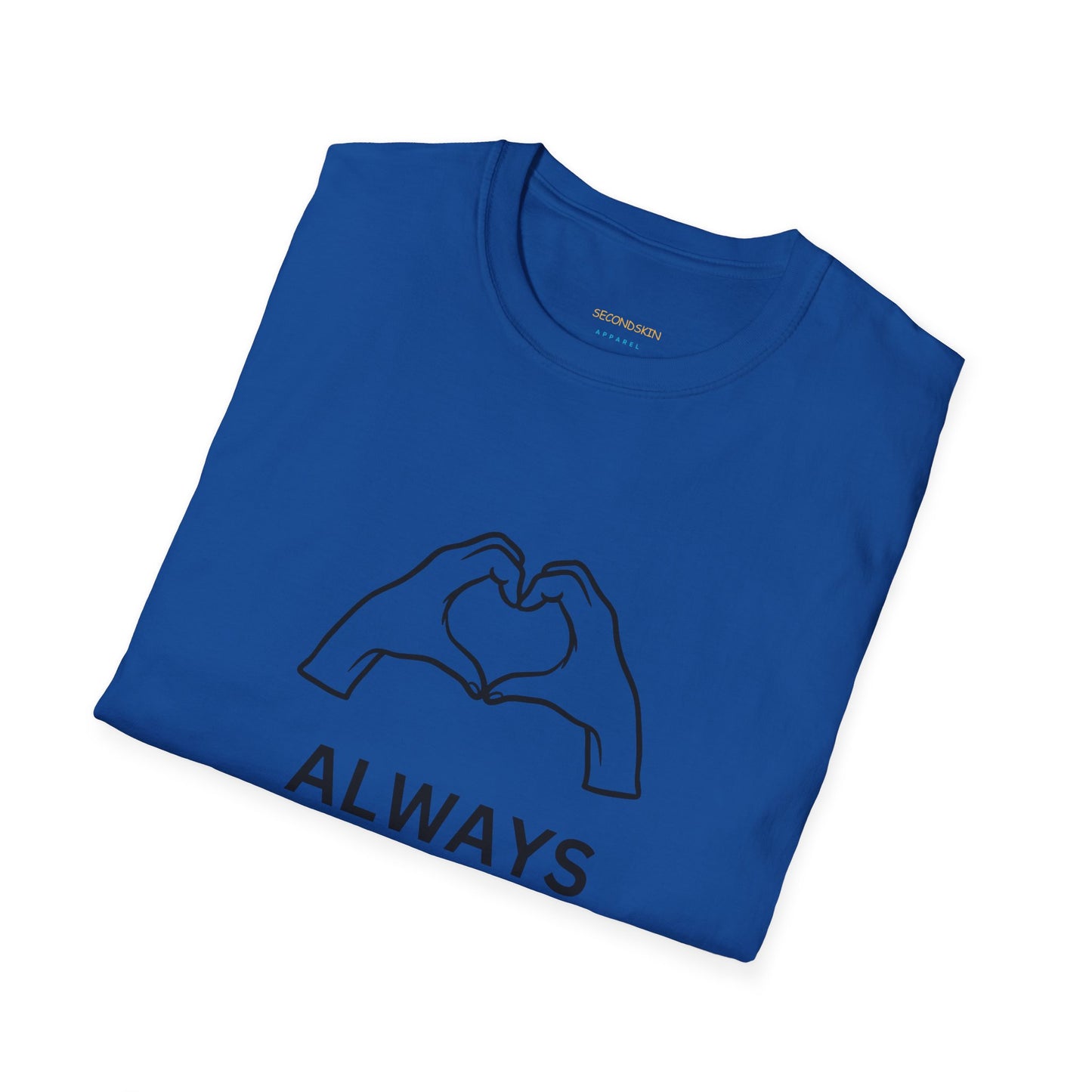 Blauw Unisex katoen Softstyle Paar blauw T-shirt voor mannen en vrouwen