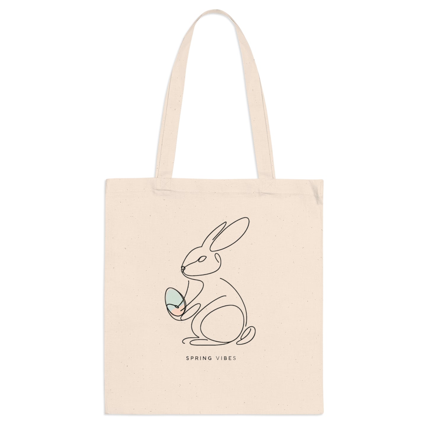 Spring Vibes Bunny Tote Bag - Eco-Friendly Shopping Bag for Easter & Everyday Use Ostern Stofftasche mit Hase – Süß & Stylisch für den Frühling
