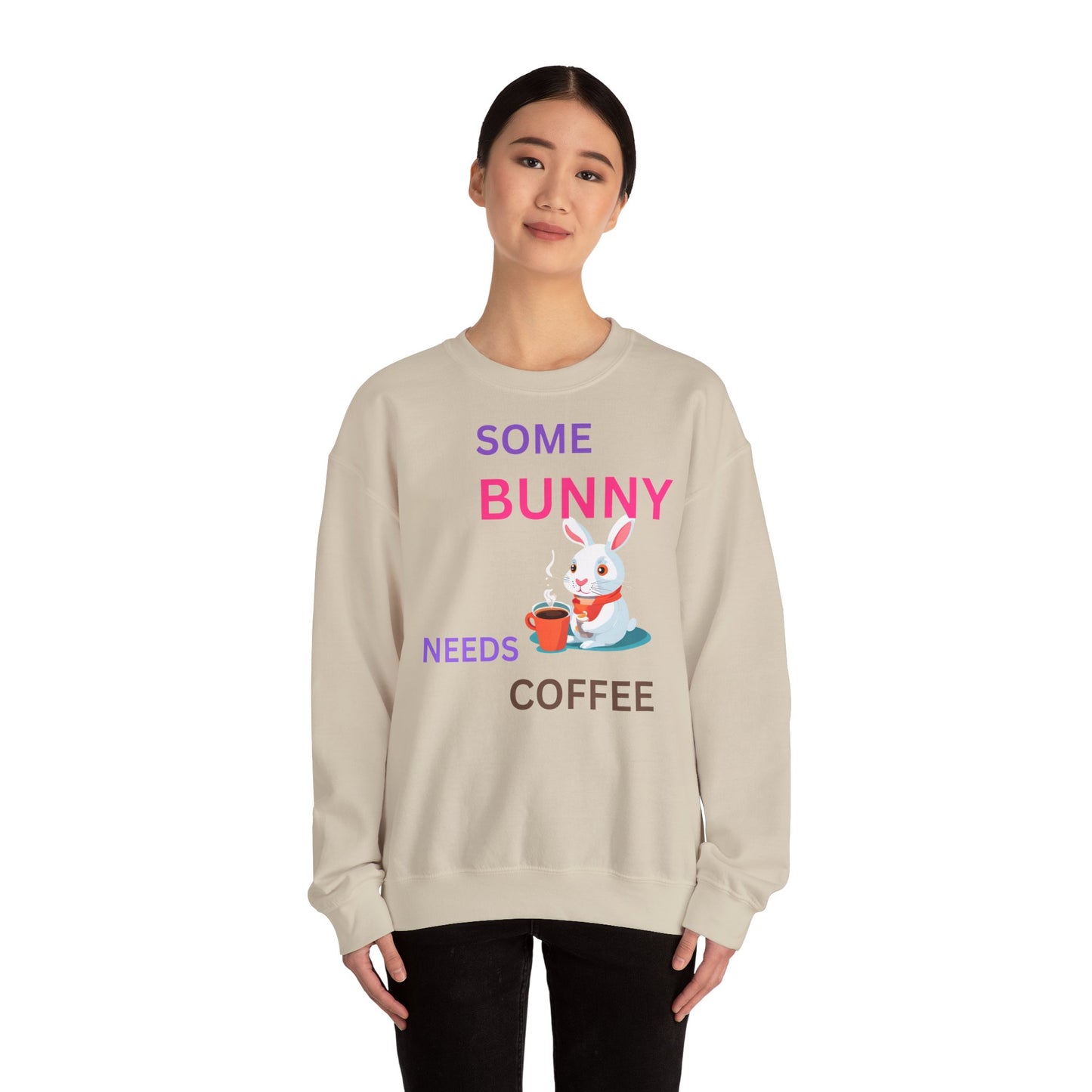 Cozy Bunny Coffee Sweatshirt - Unisex Heavy Blend™ Crewneck