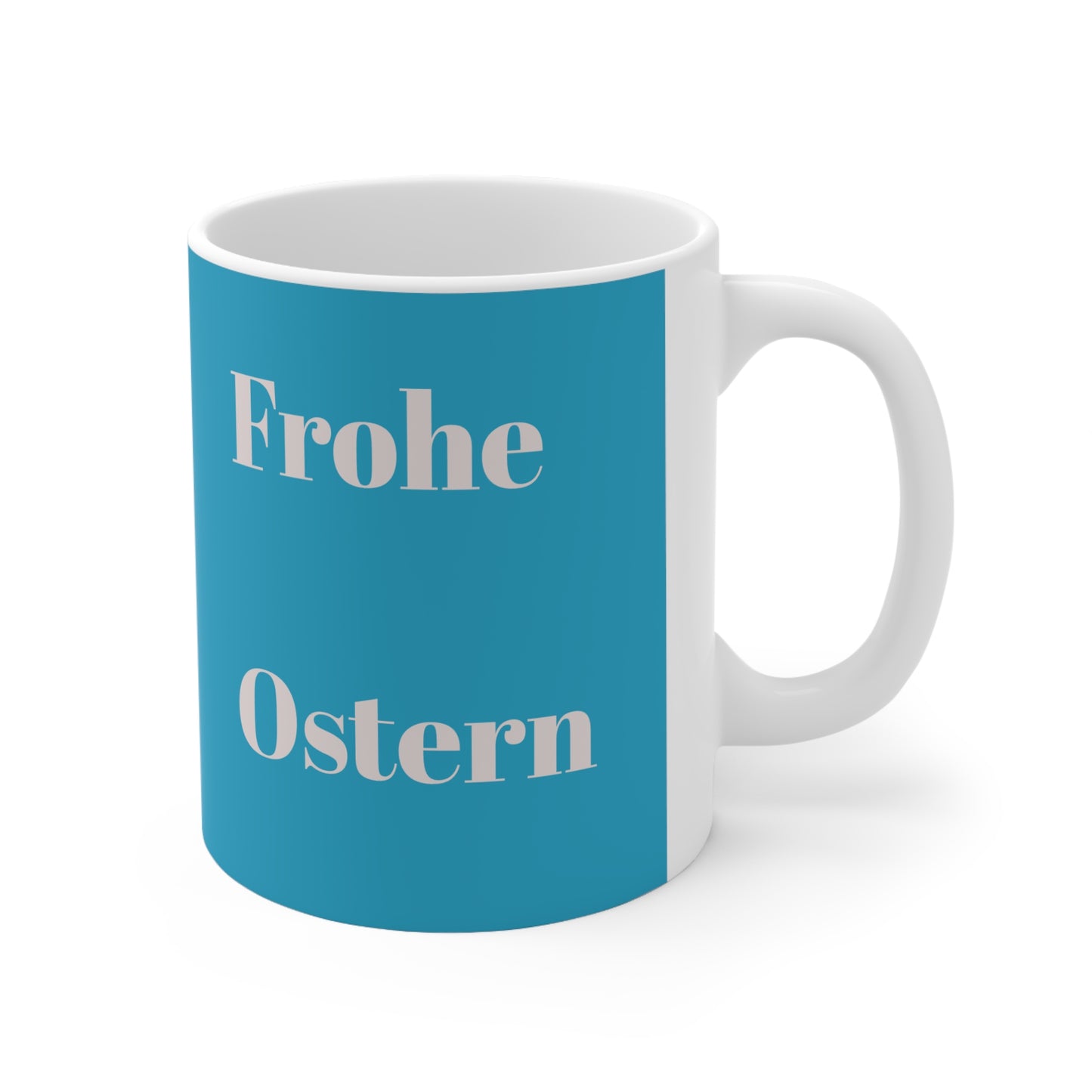 Keramik-Kaffeetassen mit Ostermotiv – 11 oz und 15 oz, buntes Eier-Design