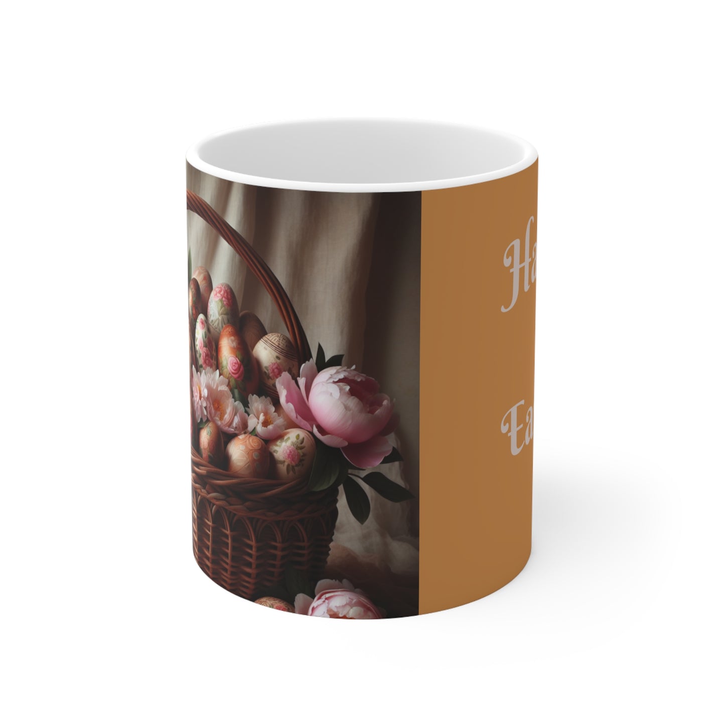 Easter Floral egg design  Ceramic Coffee Cups - 11oz & 15oz - Perfect for Spring Celebrations