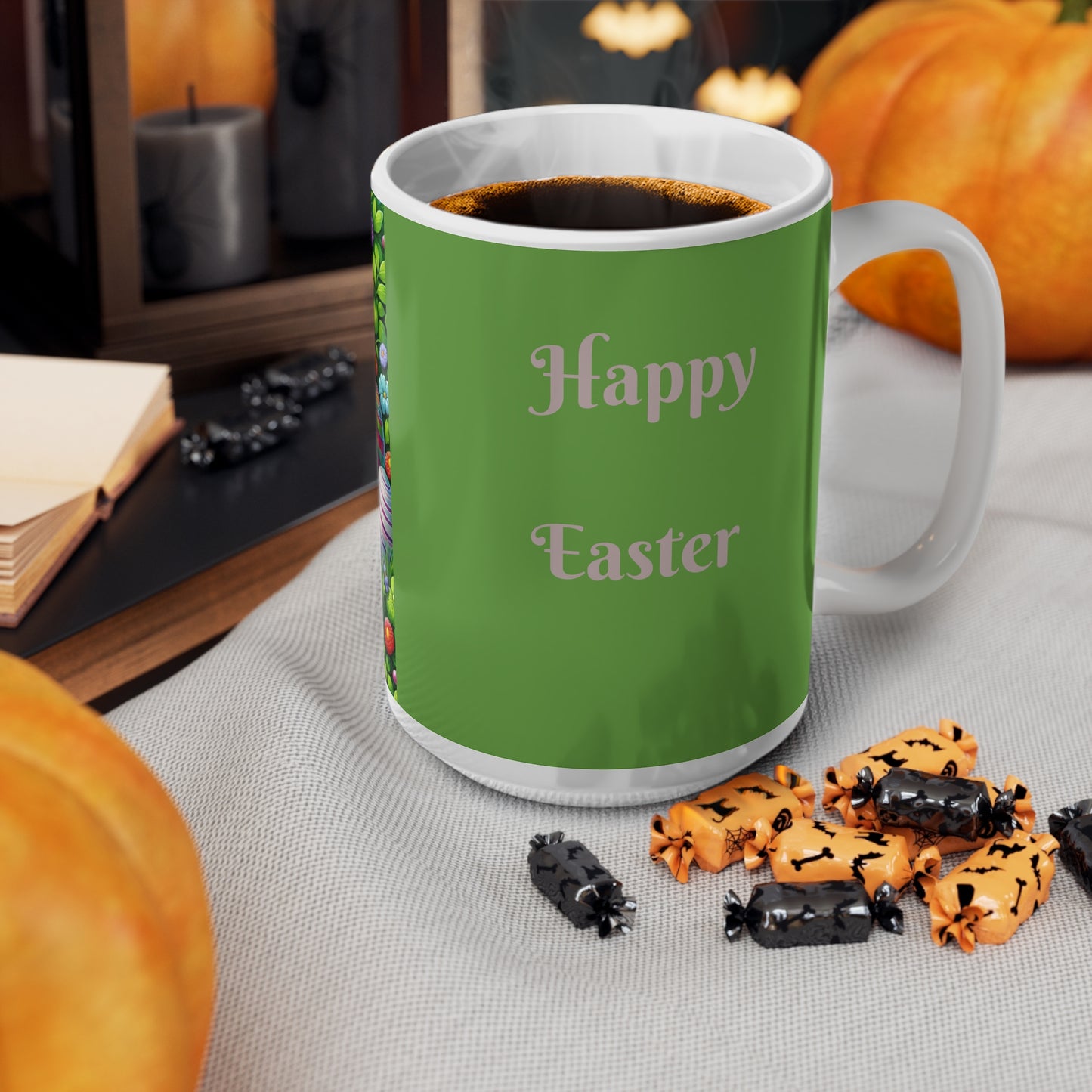 Bunte Osterei-Kaffeetasse aus Keramik – 11 oz und 15 oz