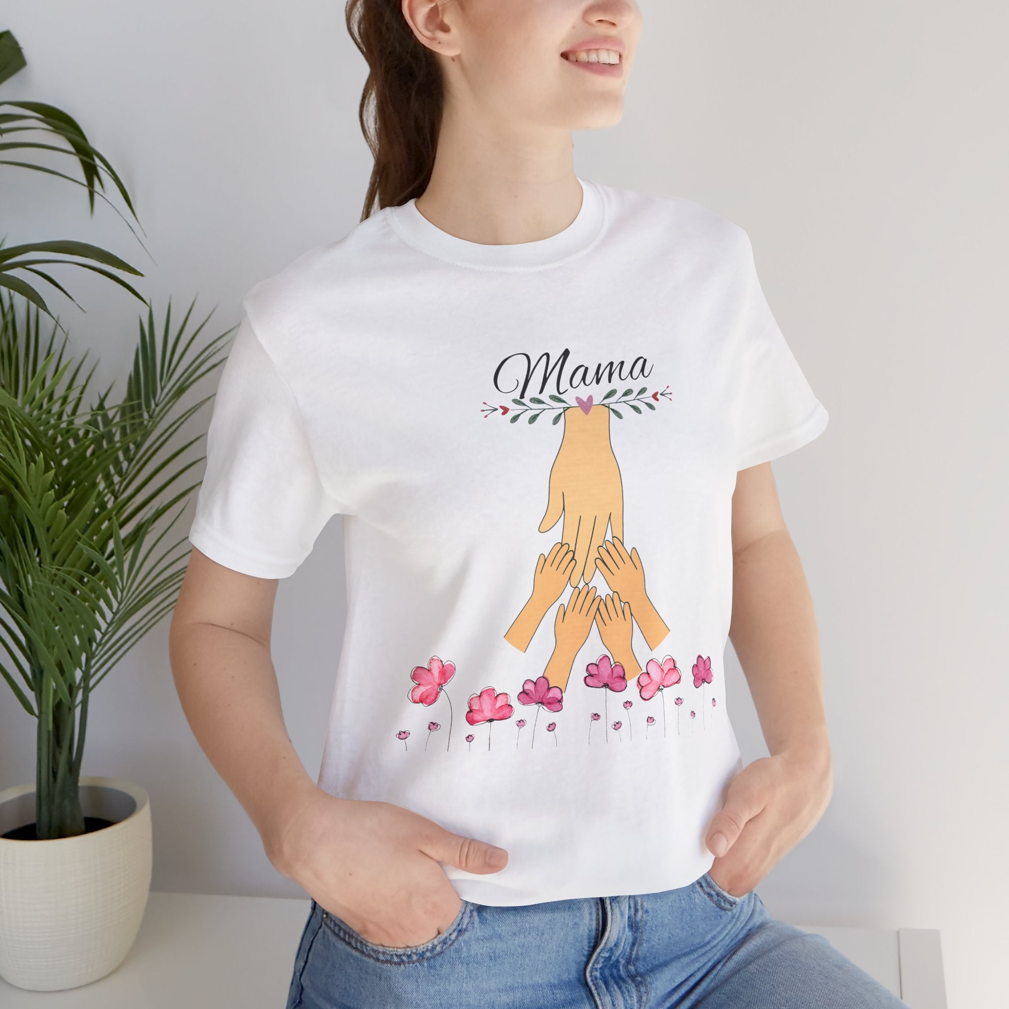 Mama Hands Unisex Custom  Tee - Perfect Gift for Mother's Day & Family Celebrations