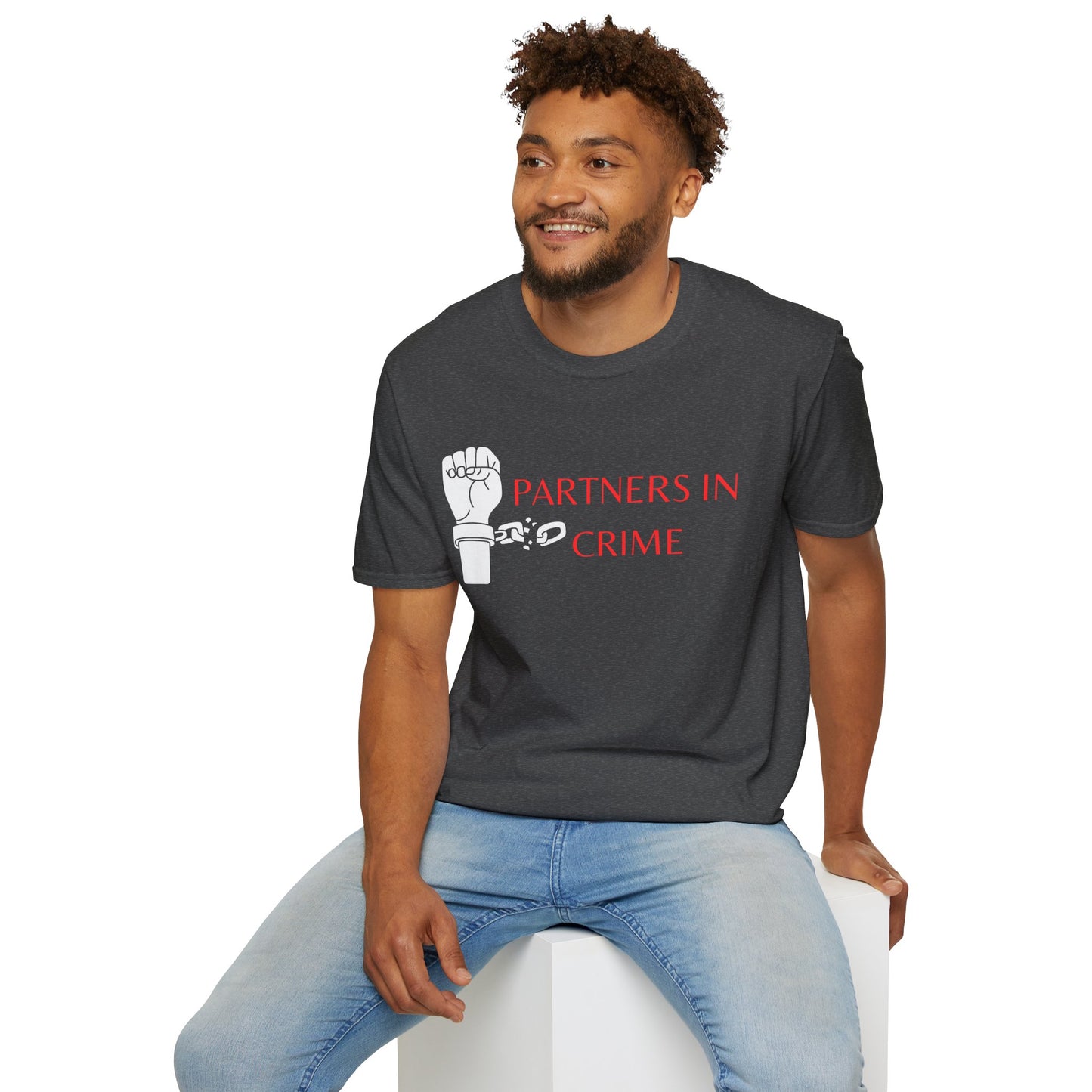 Black Unisex Softstyle couple T-Shirt