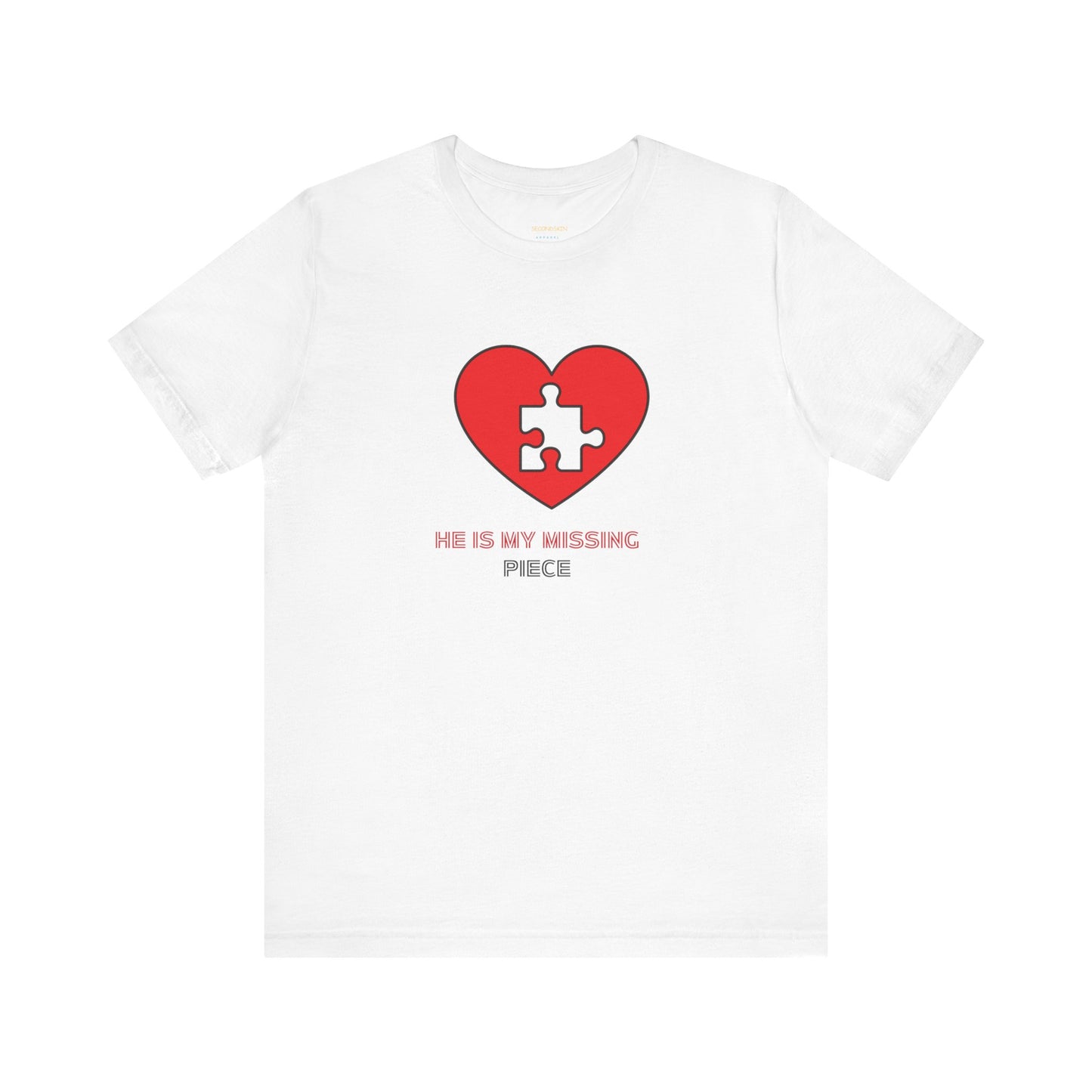 Weißes Unisex-Jersey-T-Shirt mit kurzen Ärmeln für Paare