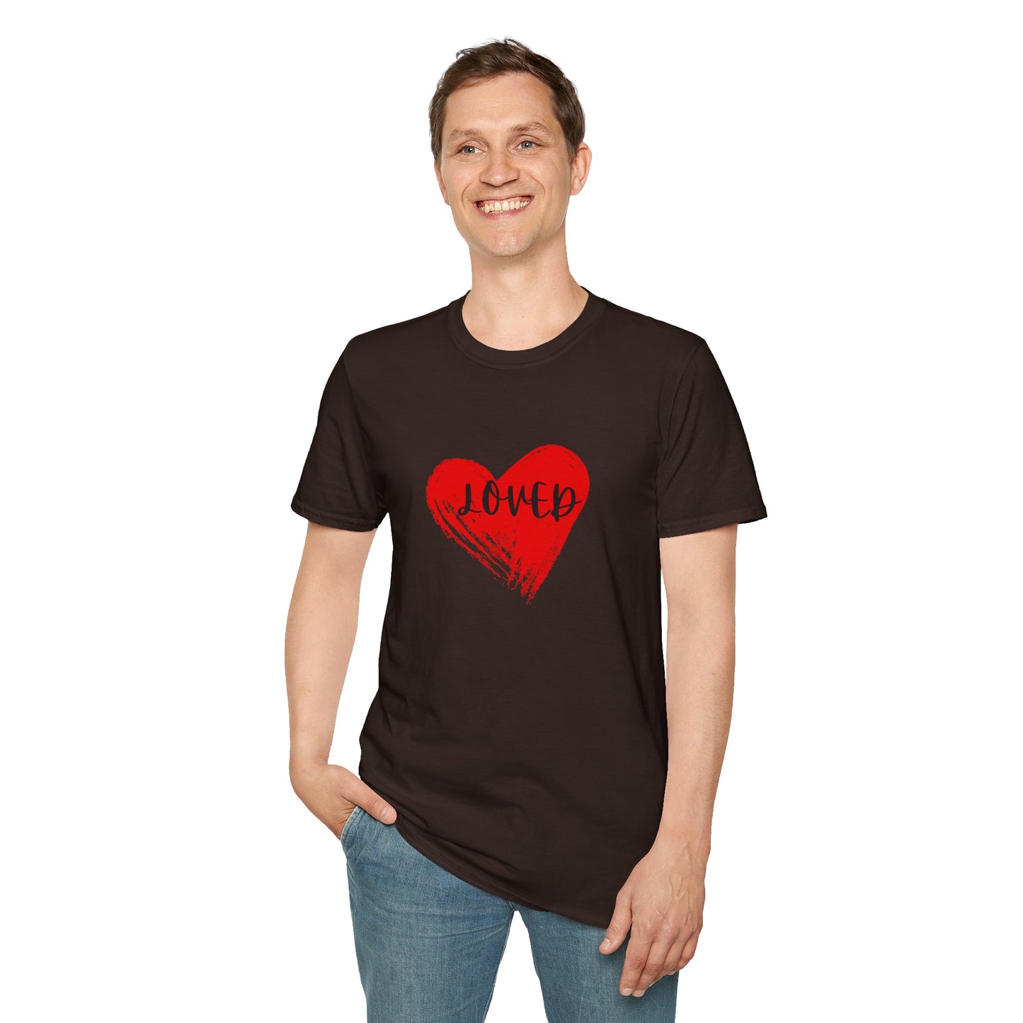 Black Unisex crew neck  Softstyle T-Shirt for couples man and woman