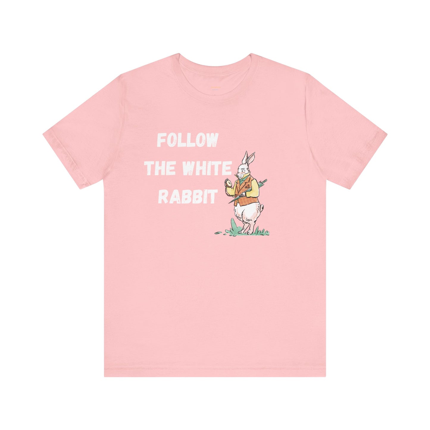 Follow the White Rabbit Tee - Unisex Jersey Short Sleeve Shirt for Adventure Lovers