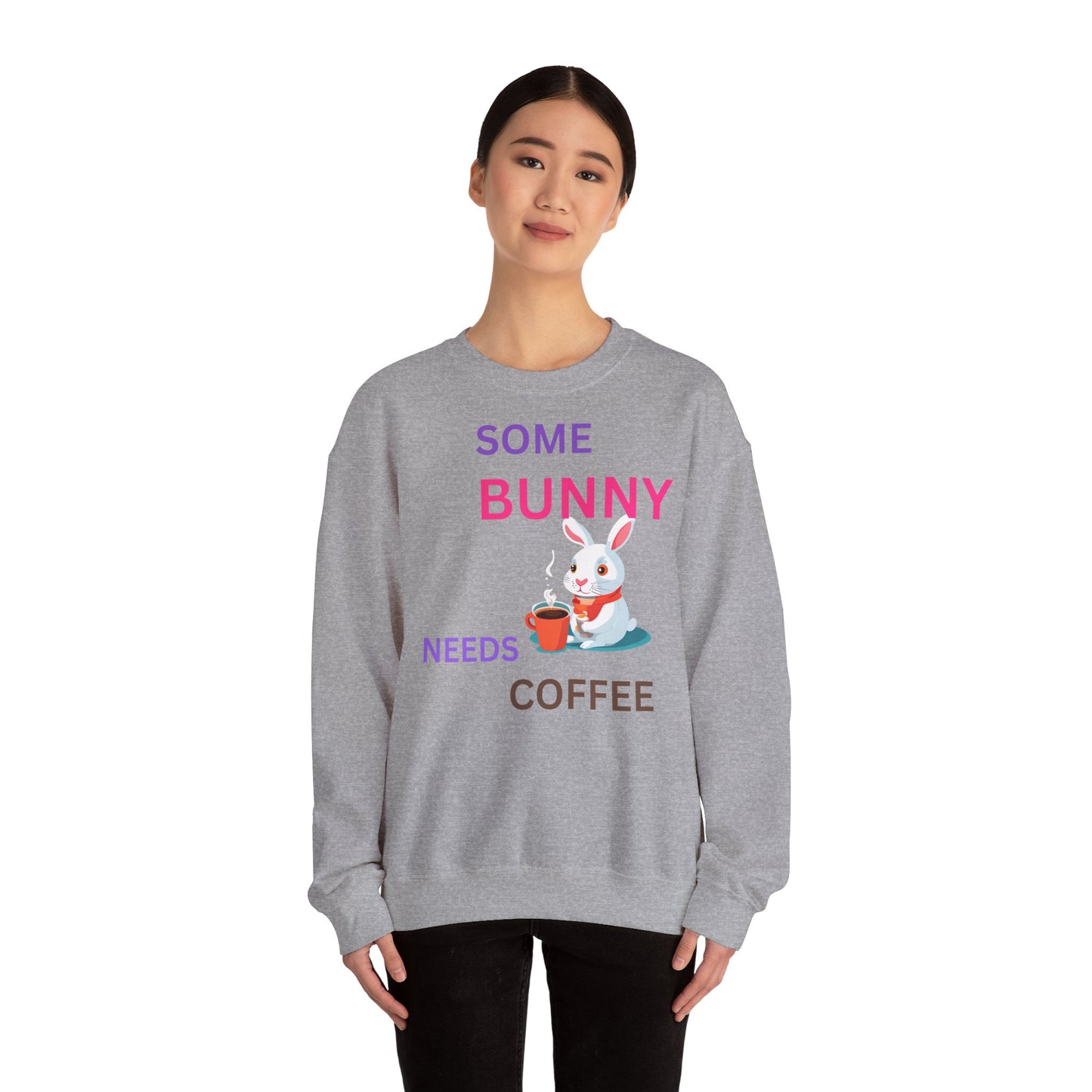 Cozy Bunny Coffee Sweatshirt - Unisex Heavy Blend™ Crewneck