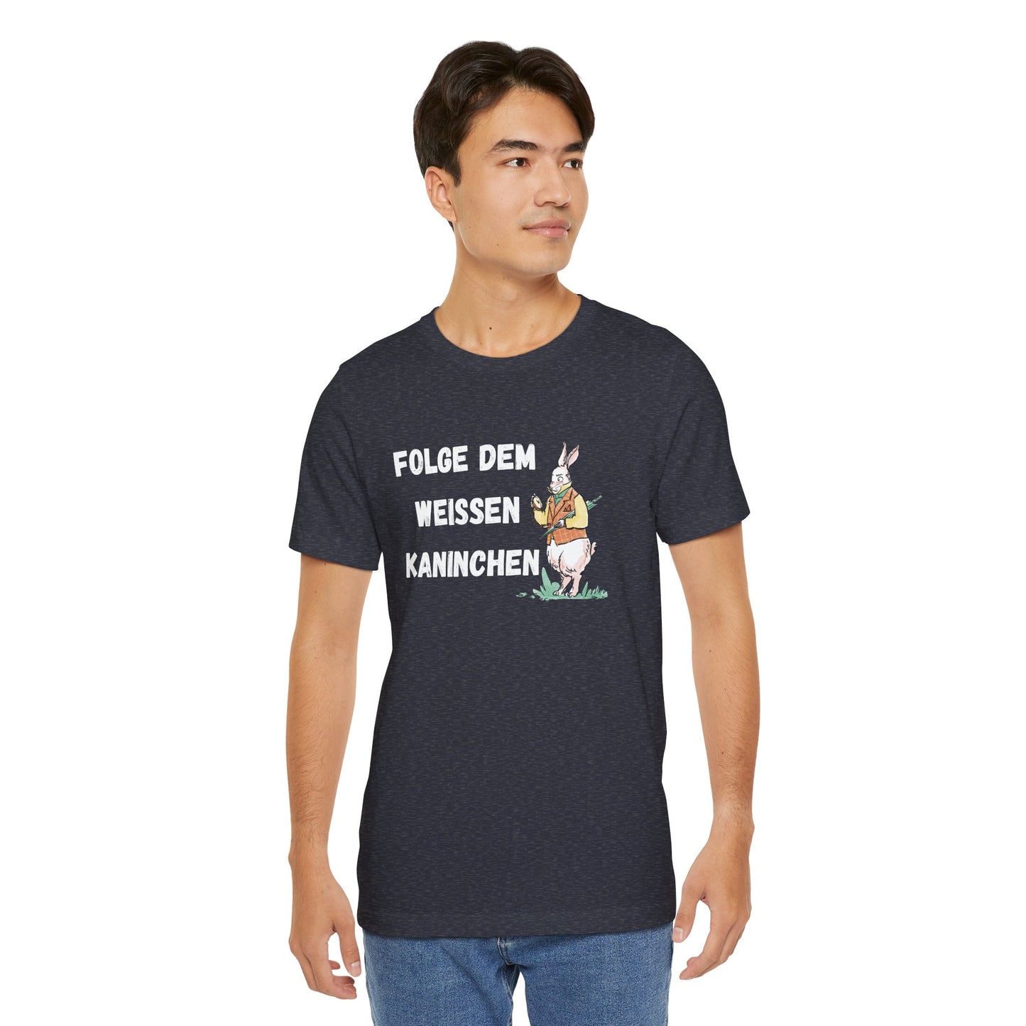 Folgen Sie dem weißen Kaninchen Unisex Kurzarm T-Shirt