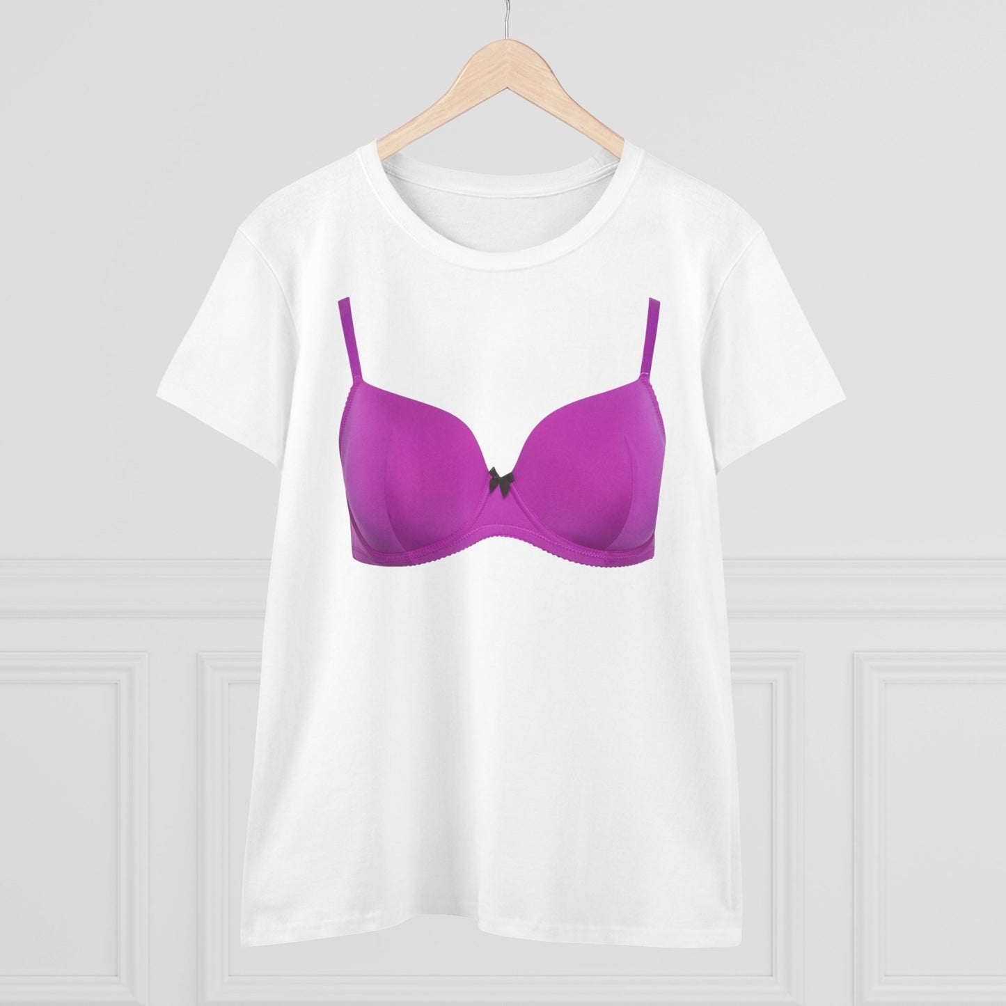 Damen-BH-T-Shirt aus mittelschwerer Baumwolle
