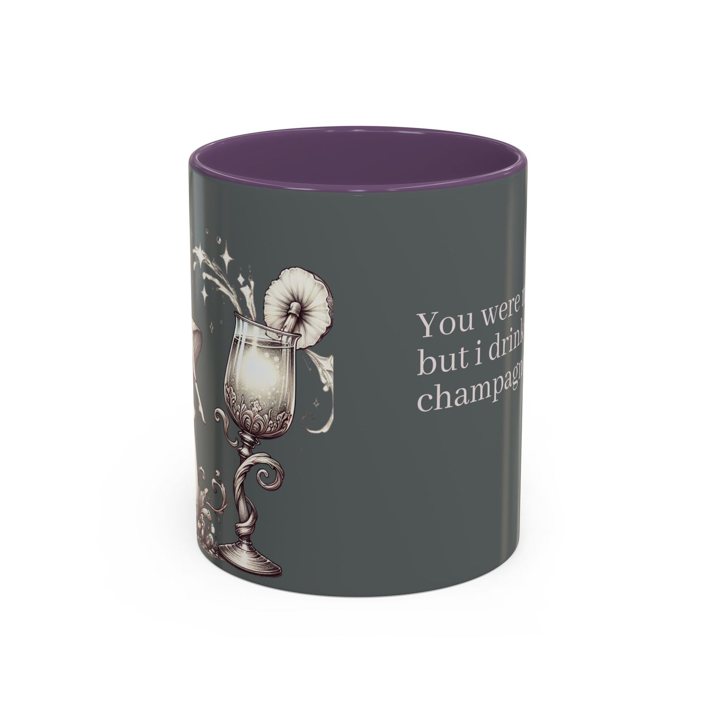 Lustige Akzent-Kaffeetasse - 'Du warst meine Tasse Tee, aber ich trinke jetzt Champagner' - Perfektes Geschenk für Weinliebhaber