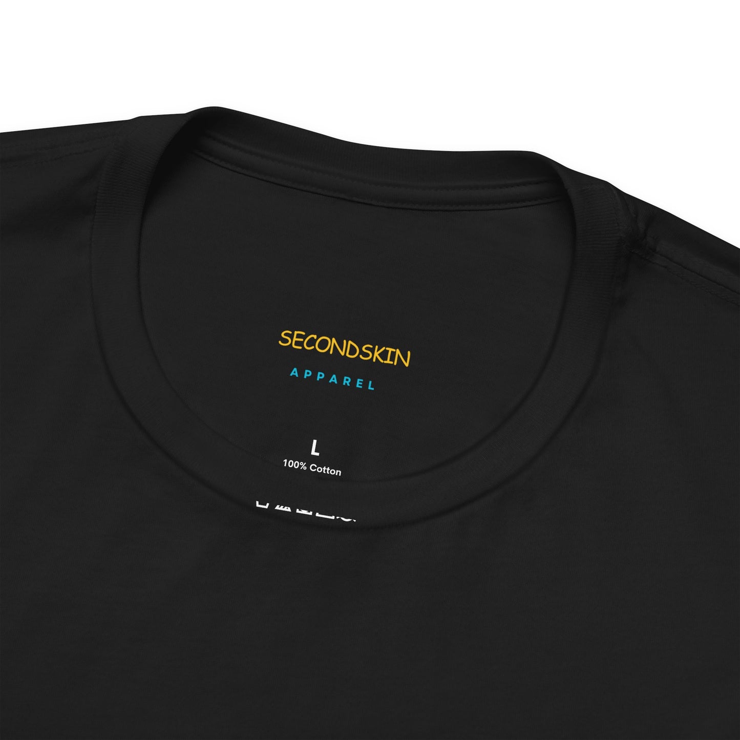 Camiseta de algodón orgánico negra unisex de manga corta