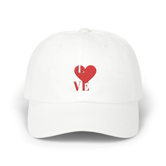 Casual White Cap with Heart Design