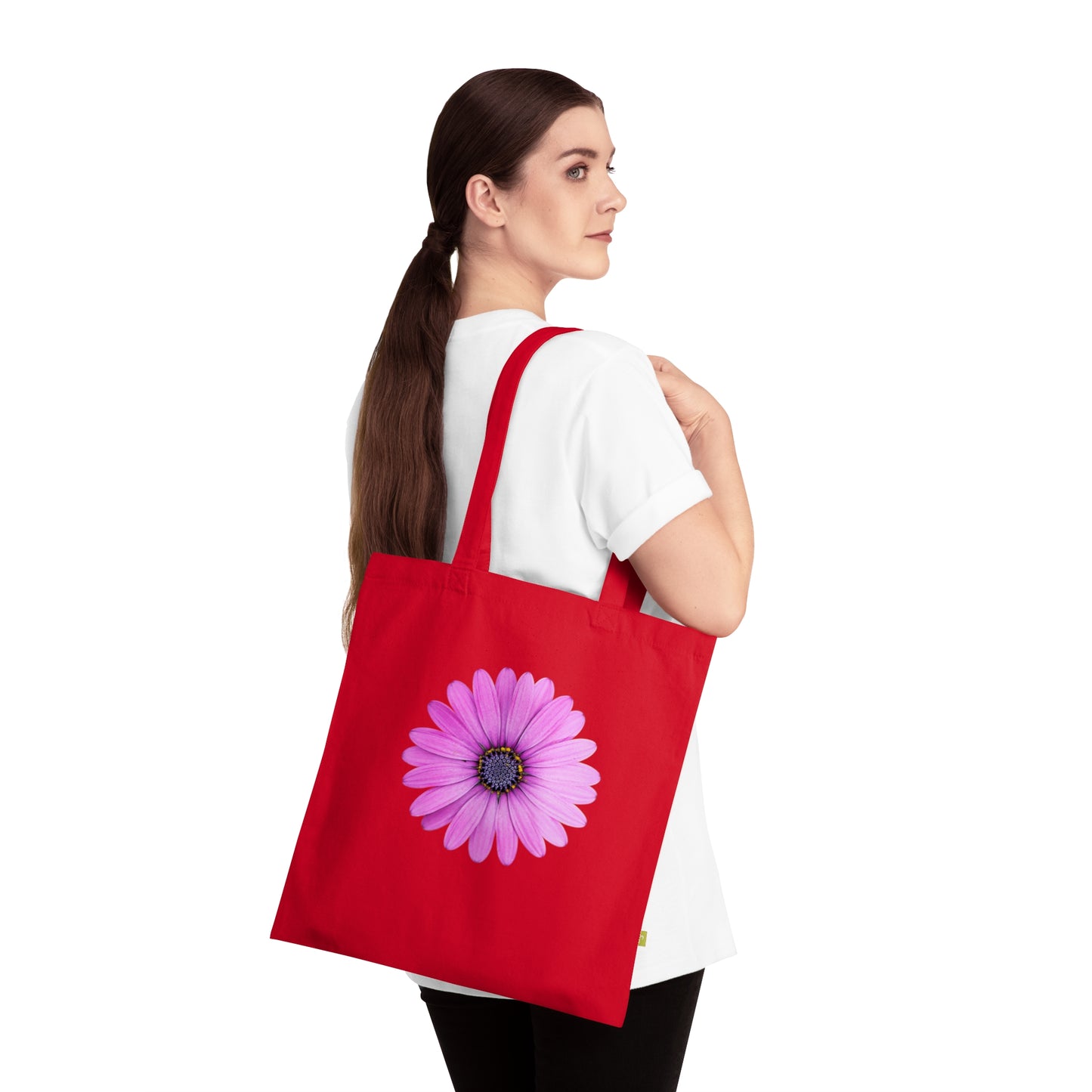 Bolsa de Tela de Algodón Orgánico Flor en Flor - Ecológica y Elegante para Uso Diario