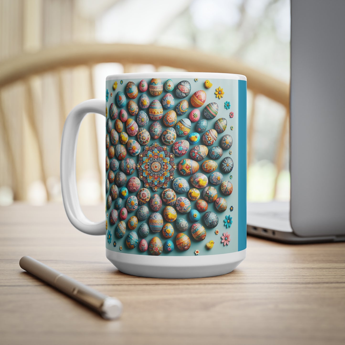 Colorful Easter Egg Ceramic Coffee Cup - 11oz & 15oz