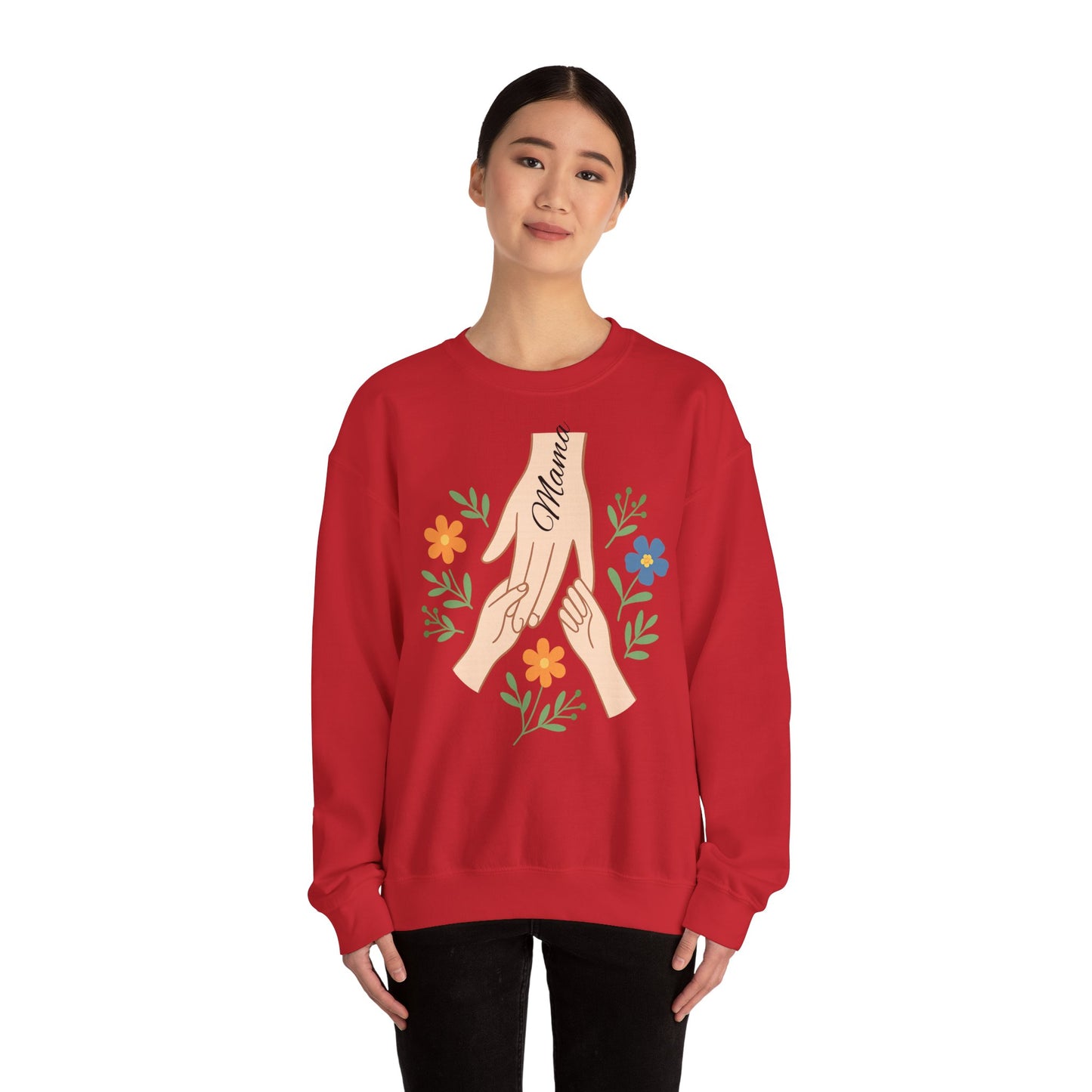 Personalized Mama Hands Crewneck Sweatshirt