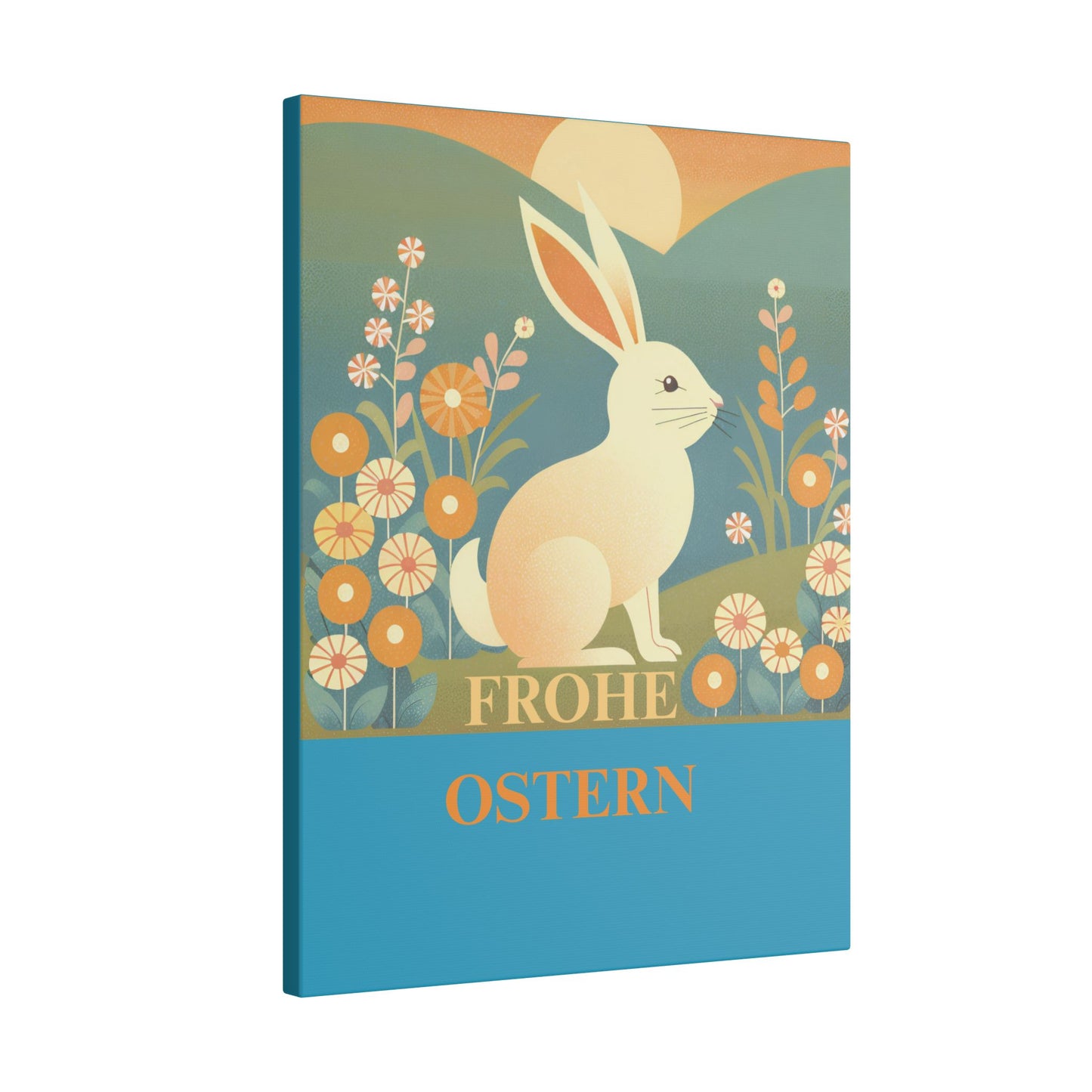 Skurriler Oster-Giclée-Druck auf Leinwand – „Frohe Ostern“, dekorative Wandkunst