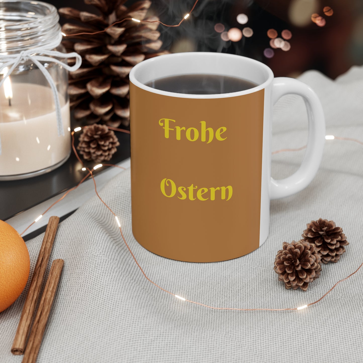 Ostereikorb mit Blumenmuster, Keramik-Kaffeetasse – 11 oz und 15 oz