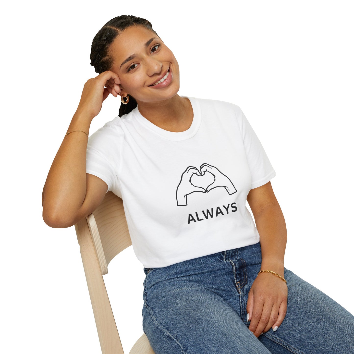 Blauw Unisex katoen Softstyle Paar blauw T-shirt voor mannen en vrouwen