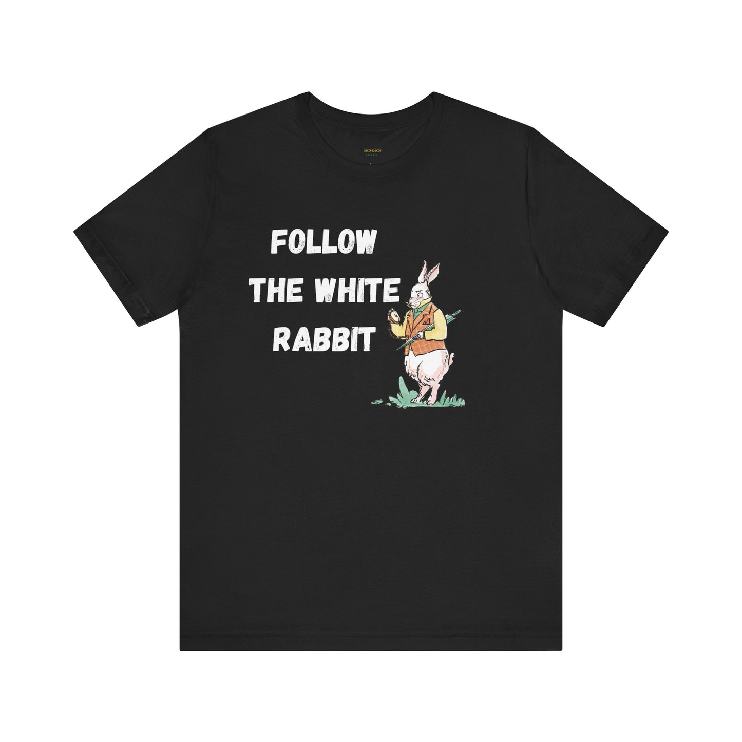 Follow the White Rabbit Tee - Unisex Jersey Short Sleeve Shirt for Adventure Lovers