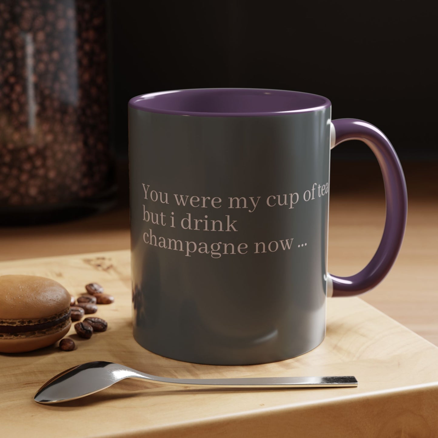 Lustige Akzent-Kaffeetasse - 'Du warst meine Tasse Tee, aber ich trinke jetzt Champagner' - Perfektes Geschenk für Weinliebhaber