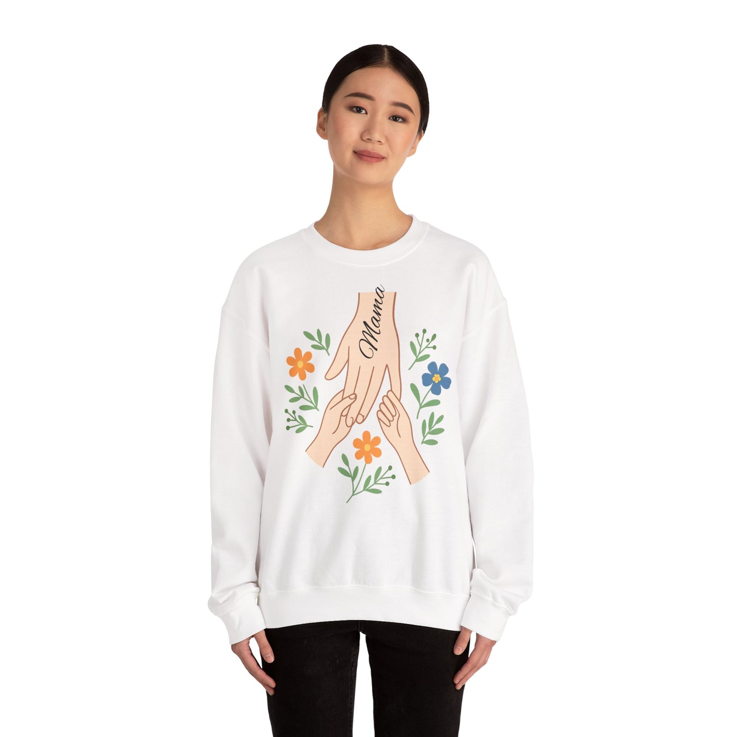 Personalized Mama Hands Crewneck Sweatshirt