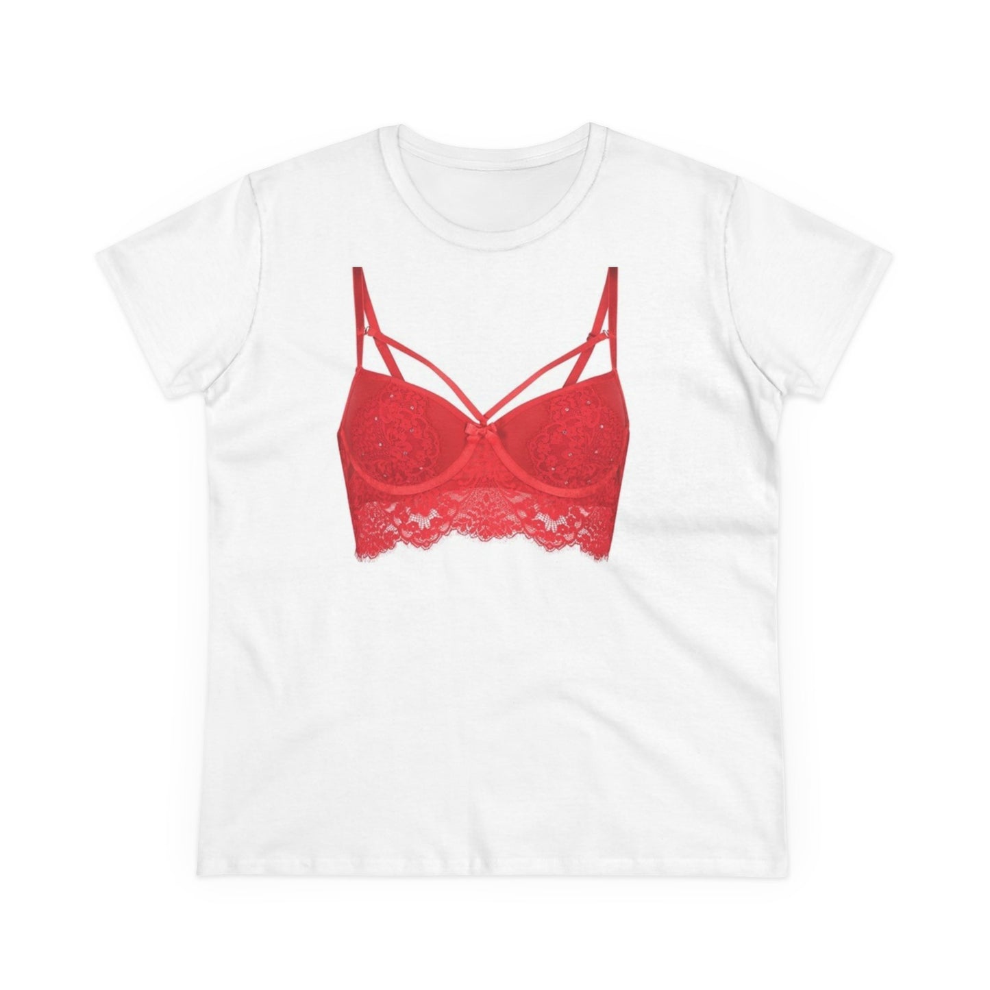 Damen-BH-T-Shirt aus mittelschwerer Baumwolle