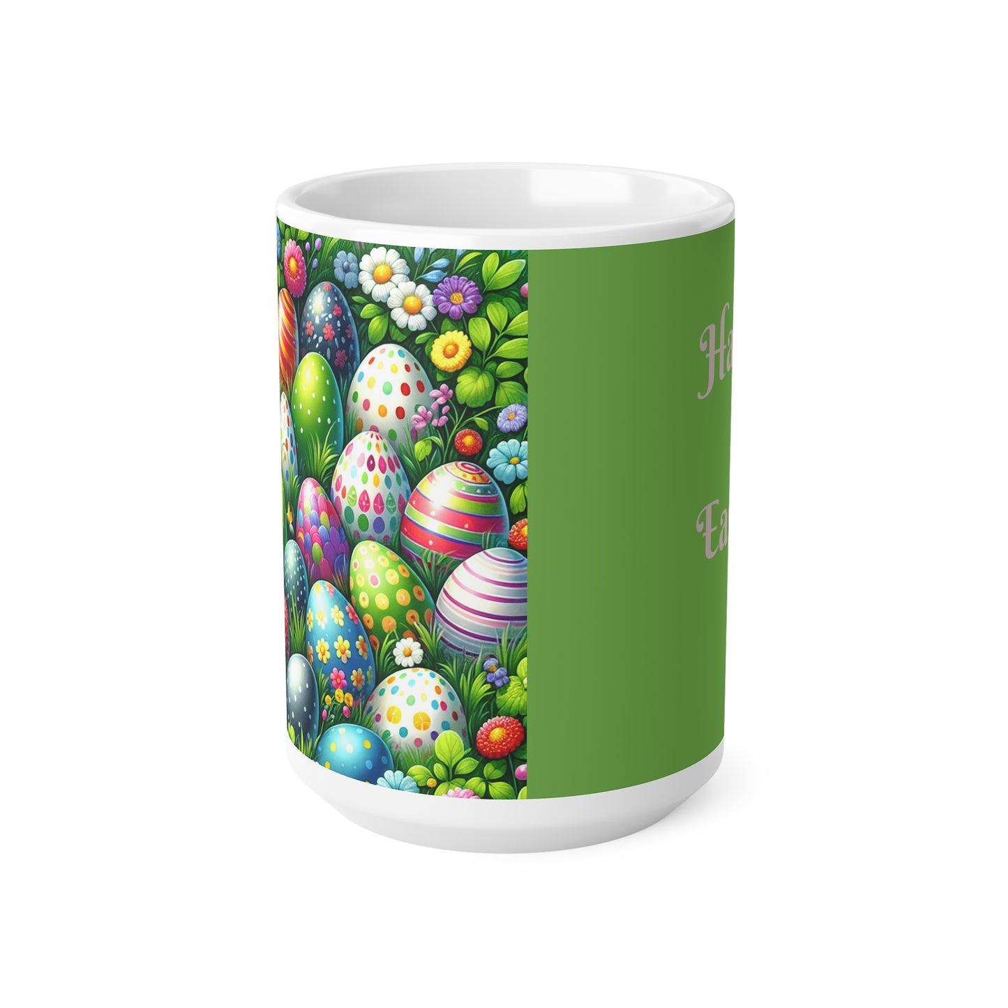 Bunte Osterei-Kaffeetasse aus Keramik – 11 oz und 15 oz