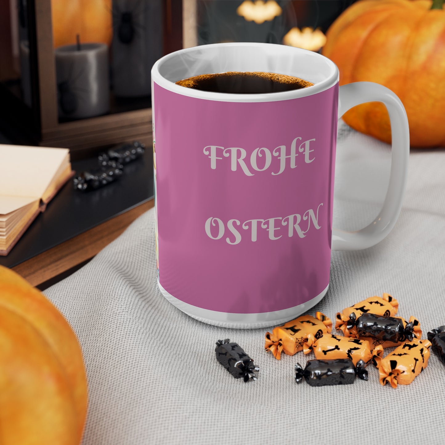 “Hoppelige Ostern Tasse – Süßer Hase & Blumen Design | Personalisierte Osterkaffee Tee Tasse für Frühlingsgeschenke