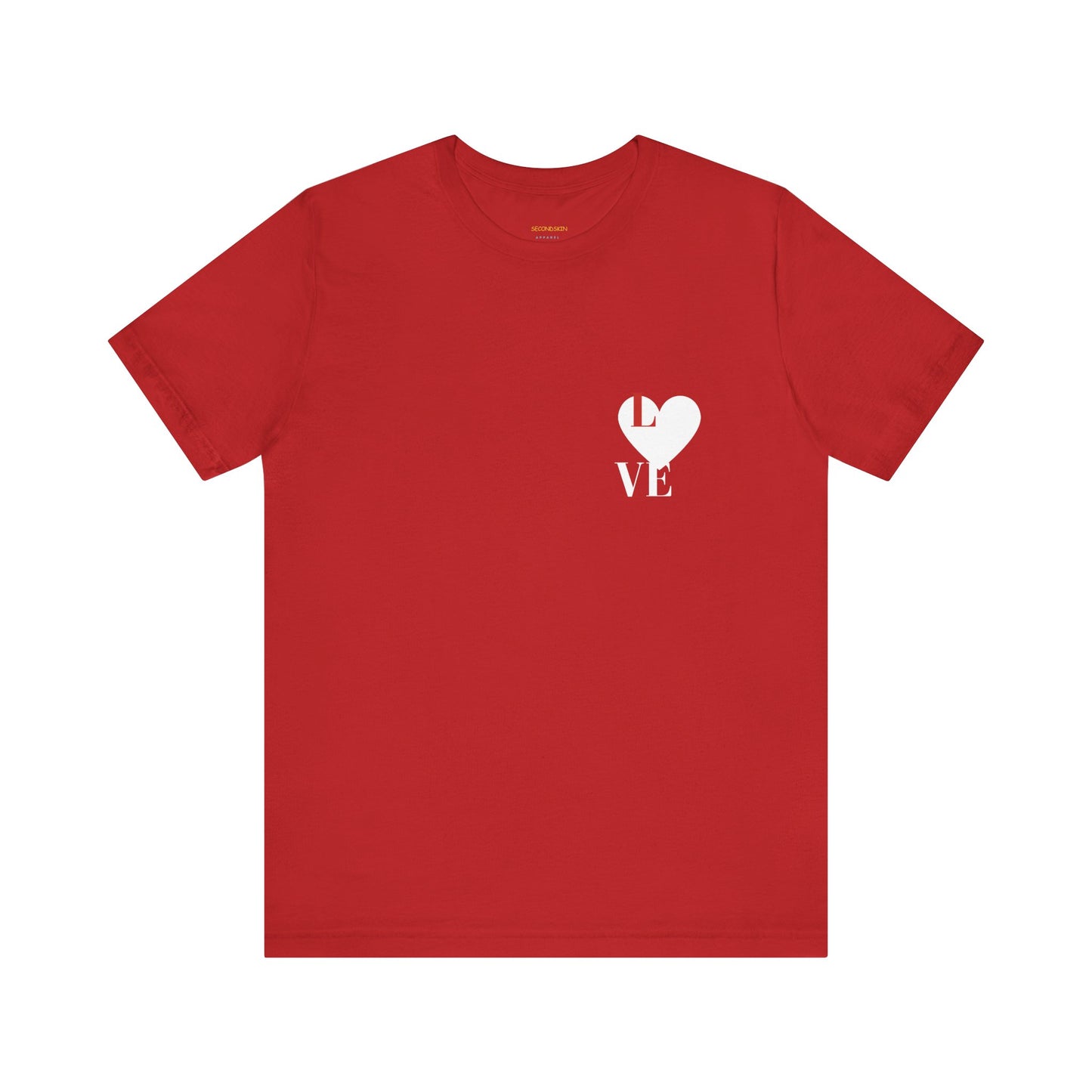 Red Unisex Jersey Short Sleeve Love Tee