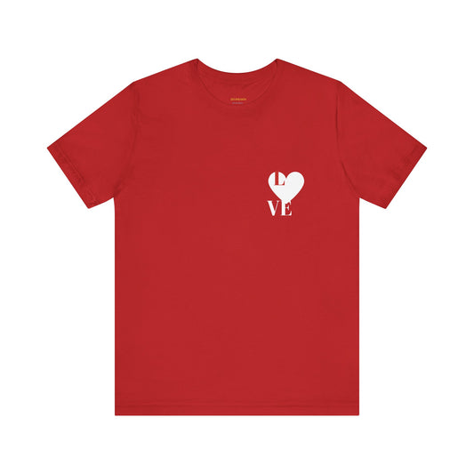 Camiseta Unisex de Manga Corta Love Roja