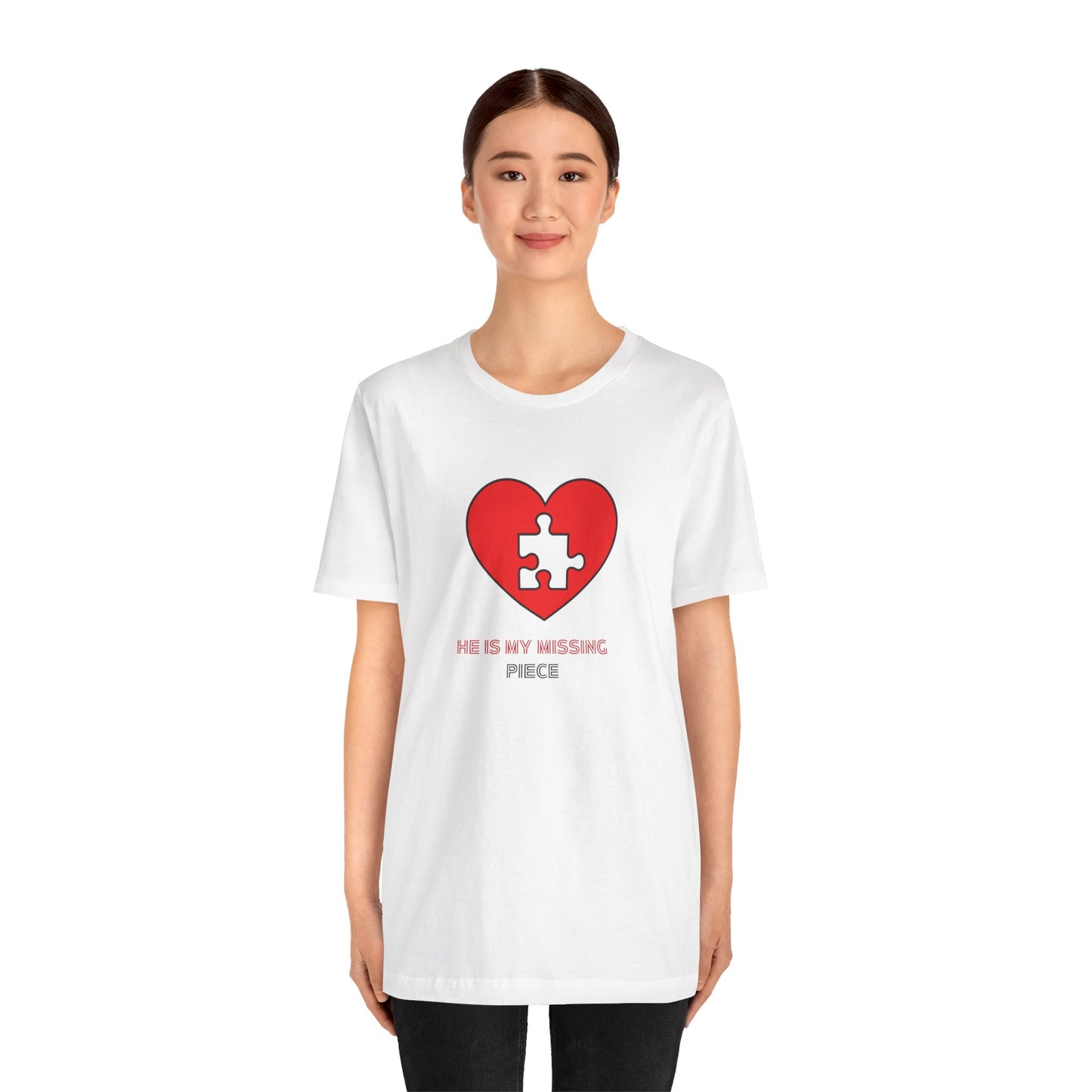 Weißes Unisex-Jersey-T-Shirt mit kurzen Ärmeln für Paare