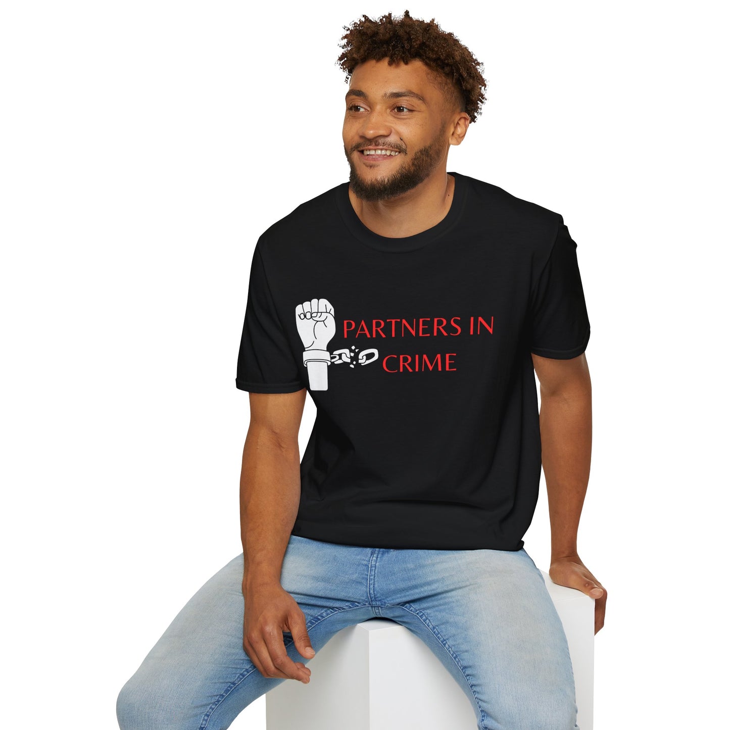 Black Unisex Softstyle couple T-Shirt