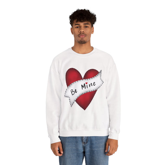 Sudadera unisex blanca de mezcla pesada™ con cuello redondo Love 