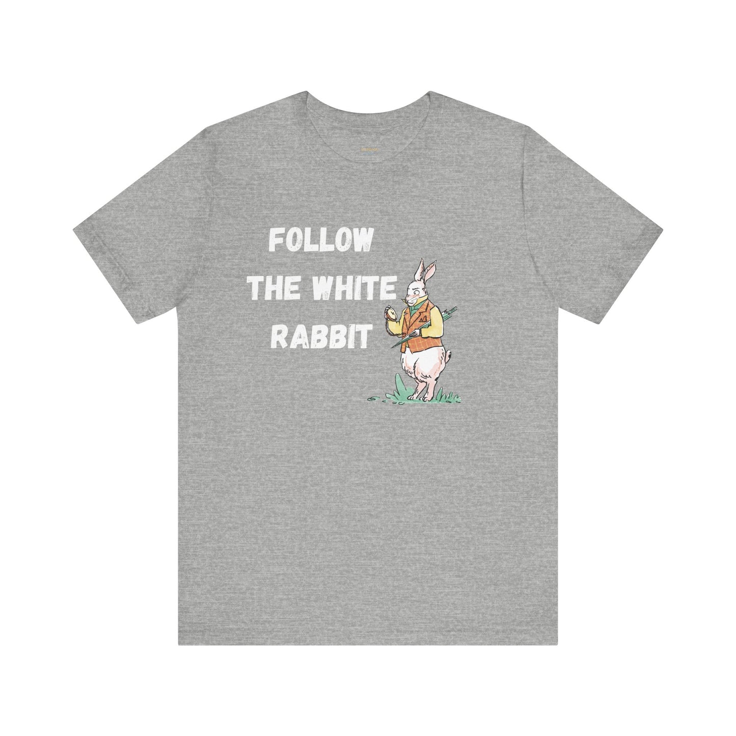 Follow the White Rabbit Tee - Unisex Jersey Short Sleeve Shirt for Adventure Lovers