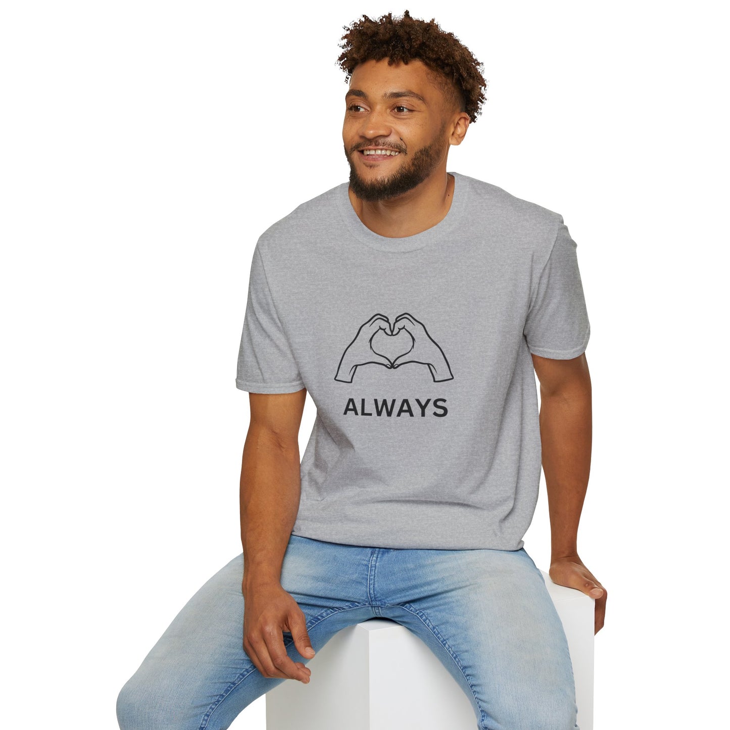 Blauw Unisex katoen Softstyle Paar blauw T-shirt voor mannen en vrouwen