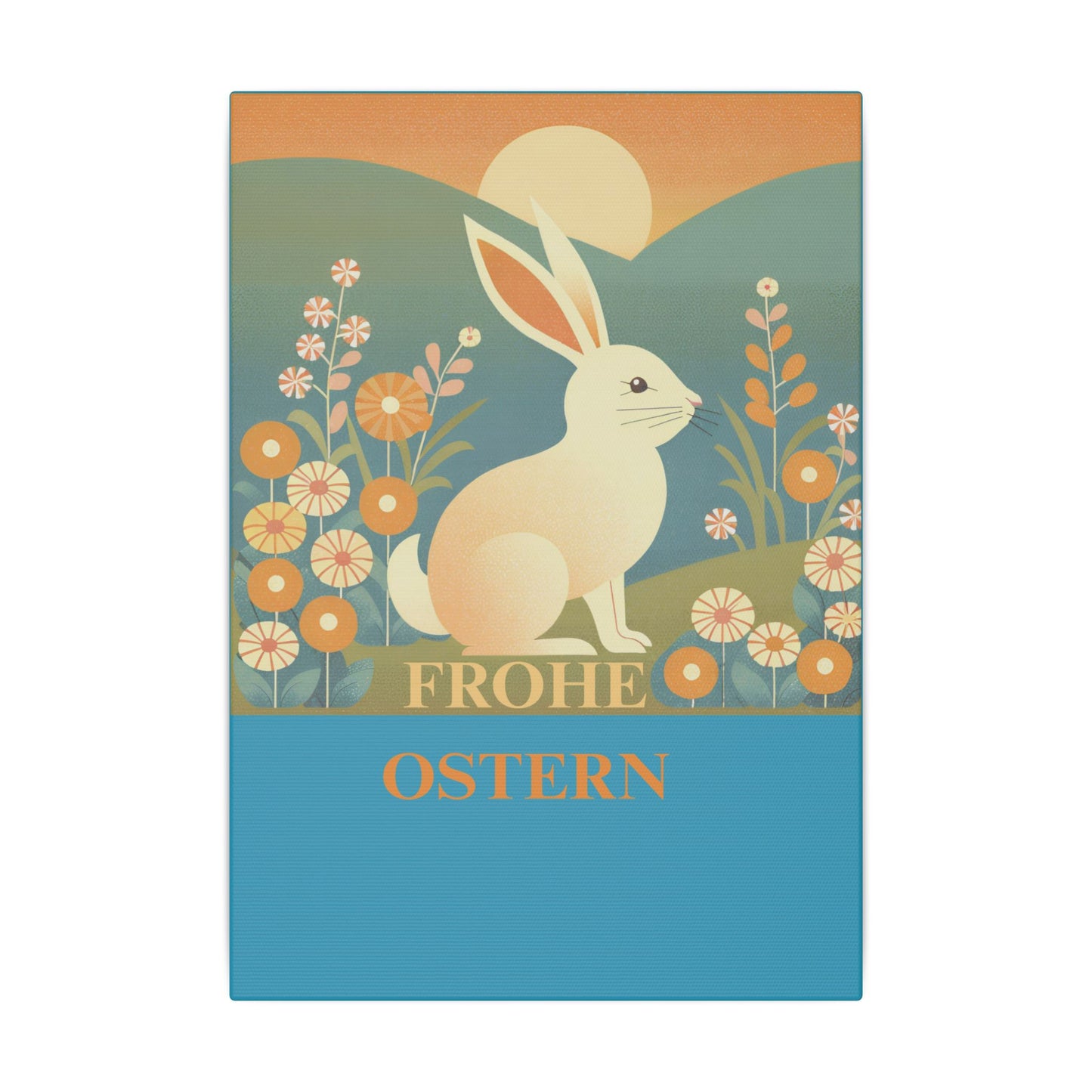 Skurriler Oster-Giclée-Druck auf Leinwand – „Frohe Ostern“, dekorative Wandkunst