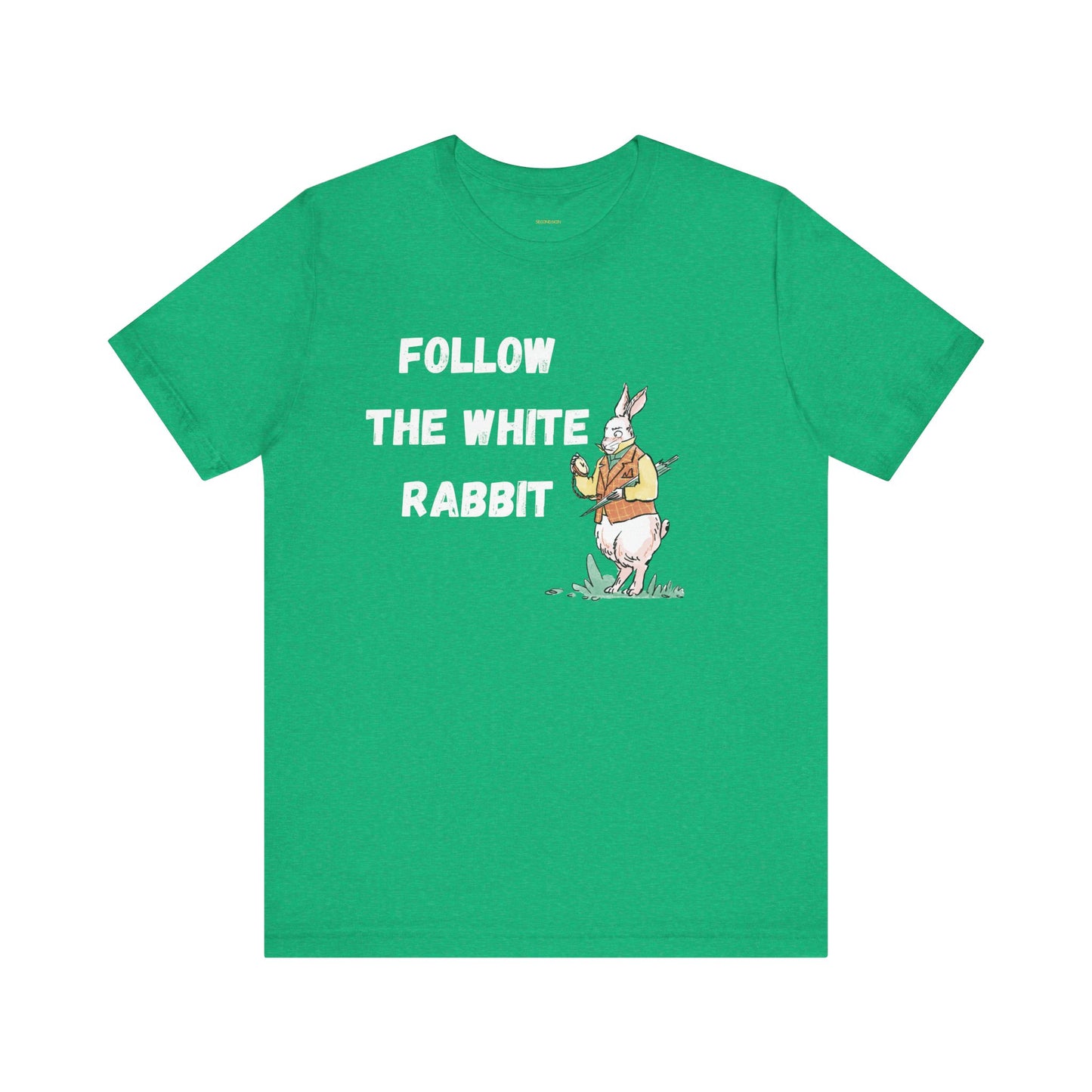 Follow the White Rabbit Tee - Unisex Jersey Short Sleeve Shirt for Adventure Lovers