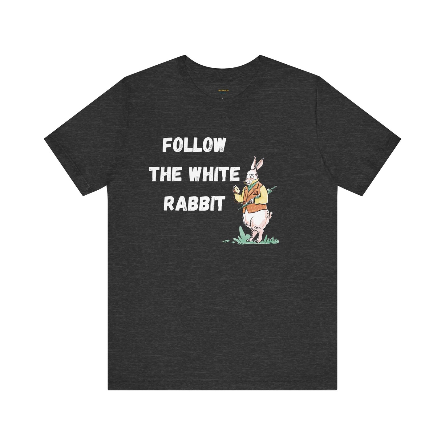 Follow the White Rabbit Tee - Unisex Jersey Short Sleeve Shirt for Adventure Lovers