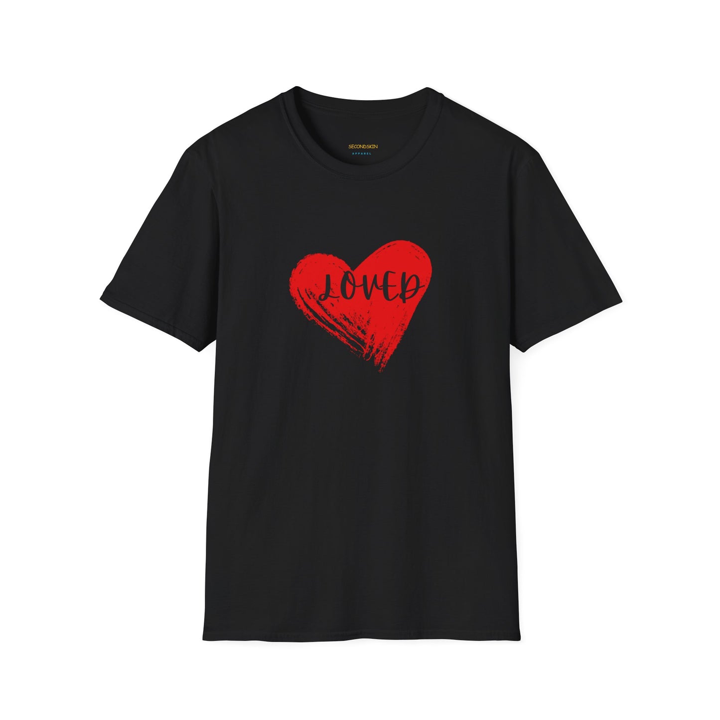 Black Unisex crew neck  Softstyle T-Shirt for couples man and woman
