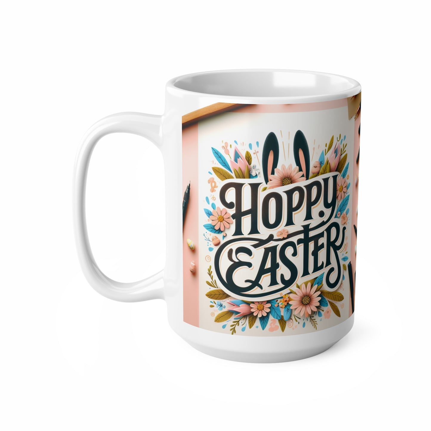 Taza de Cerámica de Café Hoppy Easter - 11oz y 15oz | Vajilla Festiva para Celebraciones de Primavera
