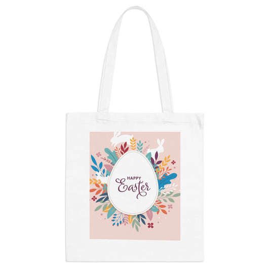 Sac fourre-tout floral Joyeuses Pâques pour les célébrations de printemps