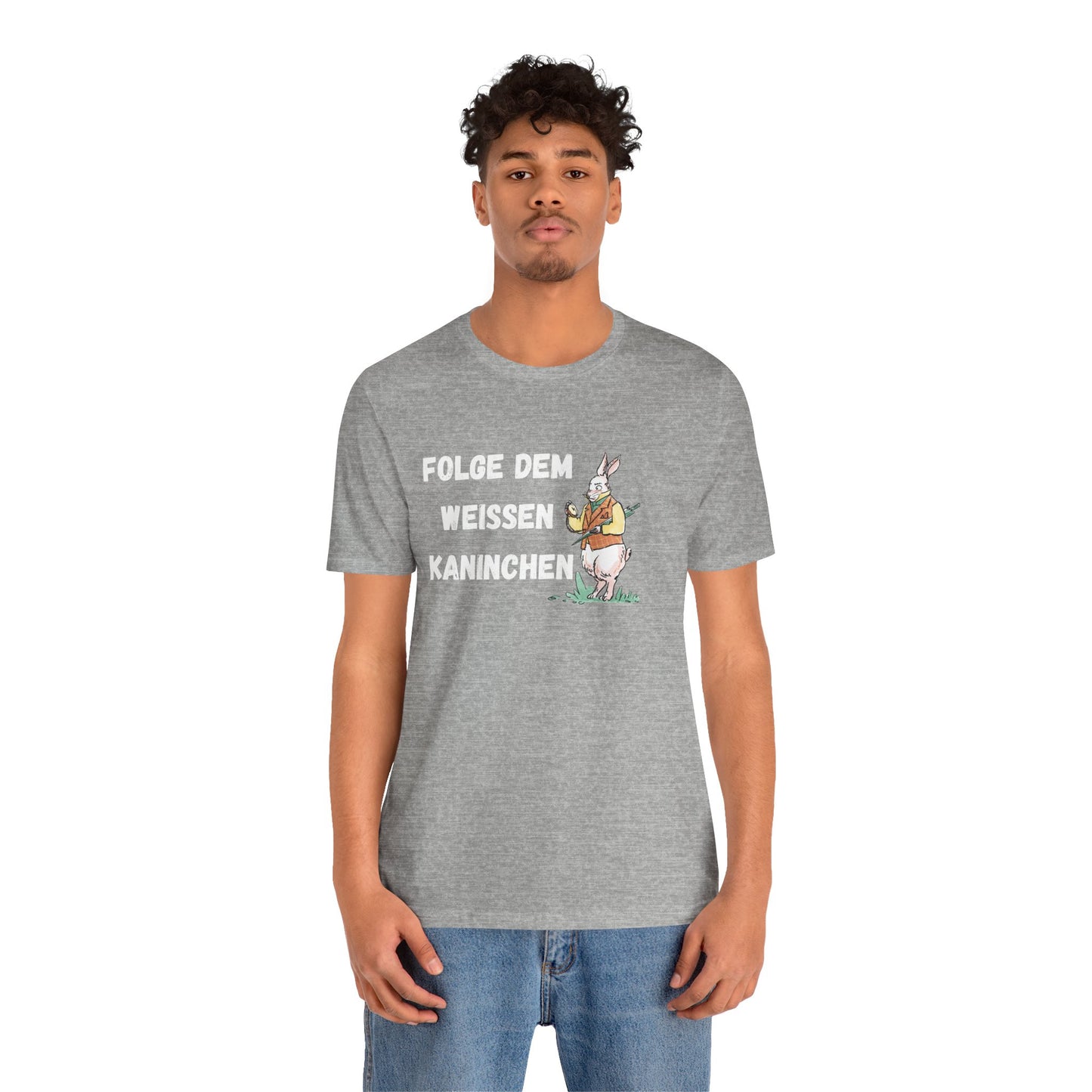 Folgen Sie dem weißen Kaninchen Unisex Kurzarm T-Shirt
