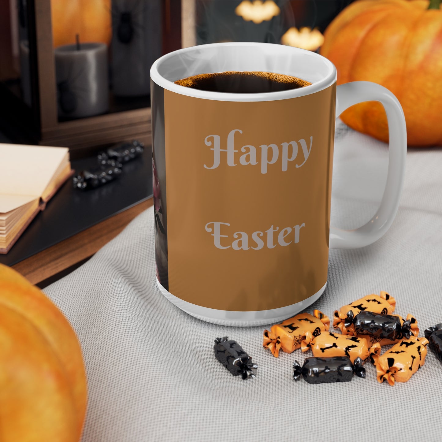 Easter Floral egg design  Ceramic Coffee Cups - 11oz & 15oz - Perfect for Spring Celebrations