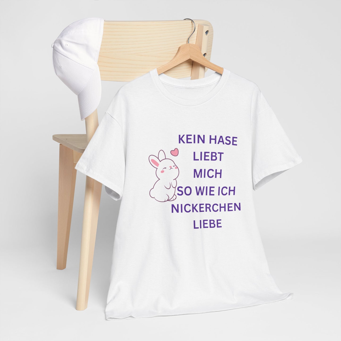 Lustiges Unisex-T-Shirt mit Hasenliebe aus schwerer Baumwolle – perfekt für Frühlingsfeiern