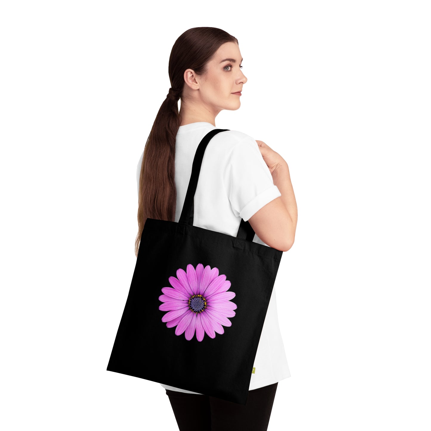 Bolsa de Tela de Algodón Orgánico Flor en Flor - Ecológica y Elegante para Uso Diario