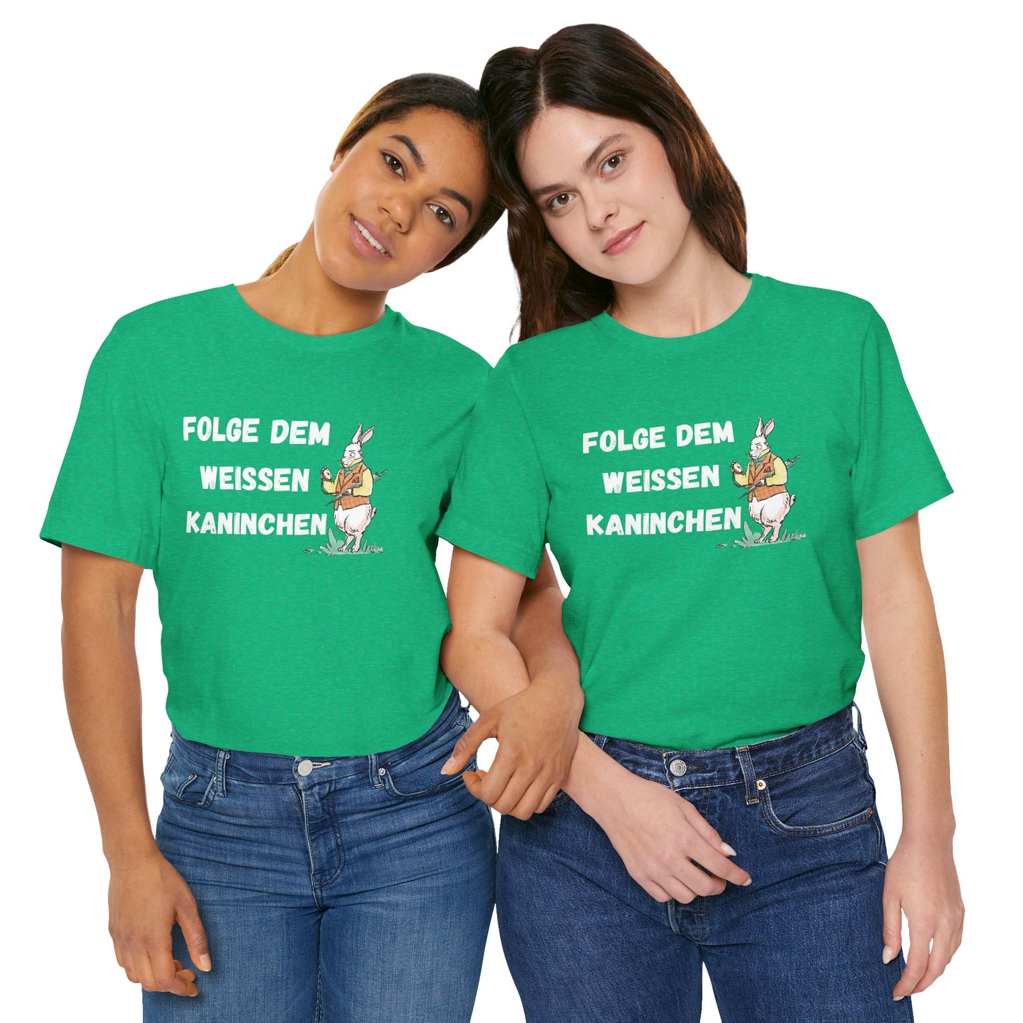 Folgen Sie dem weißen Kaninchen Unisex Kurzarm T-Shirt