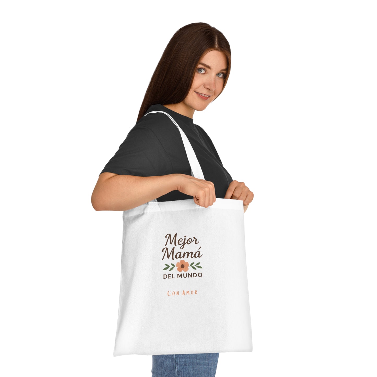 Best Mom Cotton Tote Bag | Floral Design | Perfect for Mother’s Day