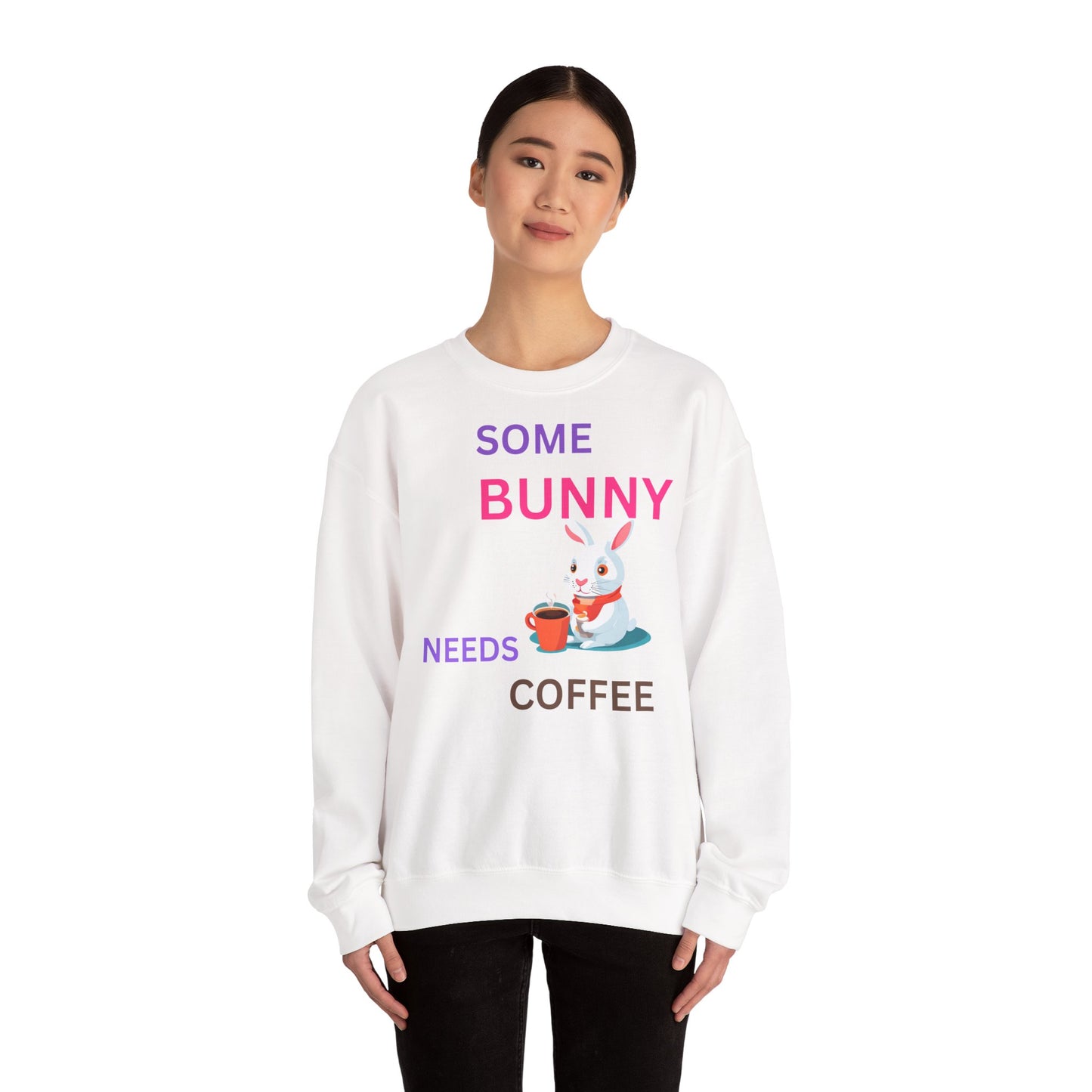 Cozy Bunny Coffee Sweatshirt - Unisex Heavy Blend™ Crewneck