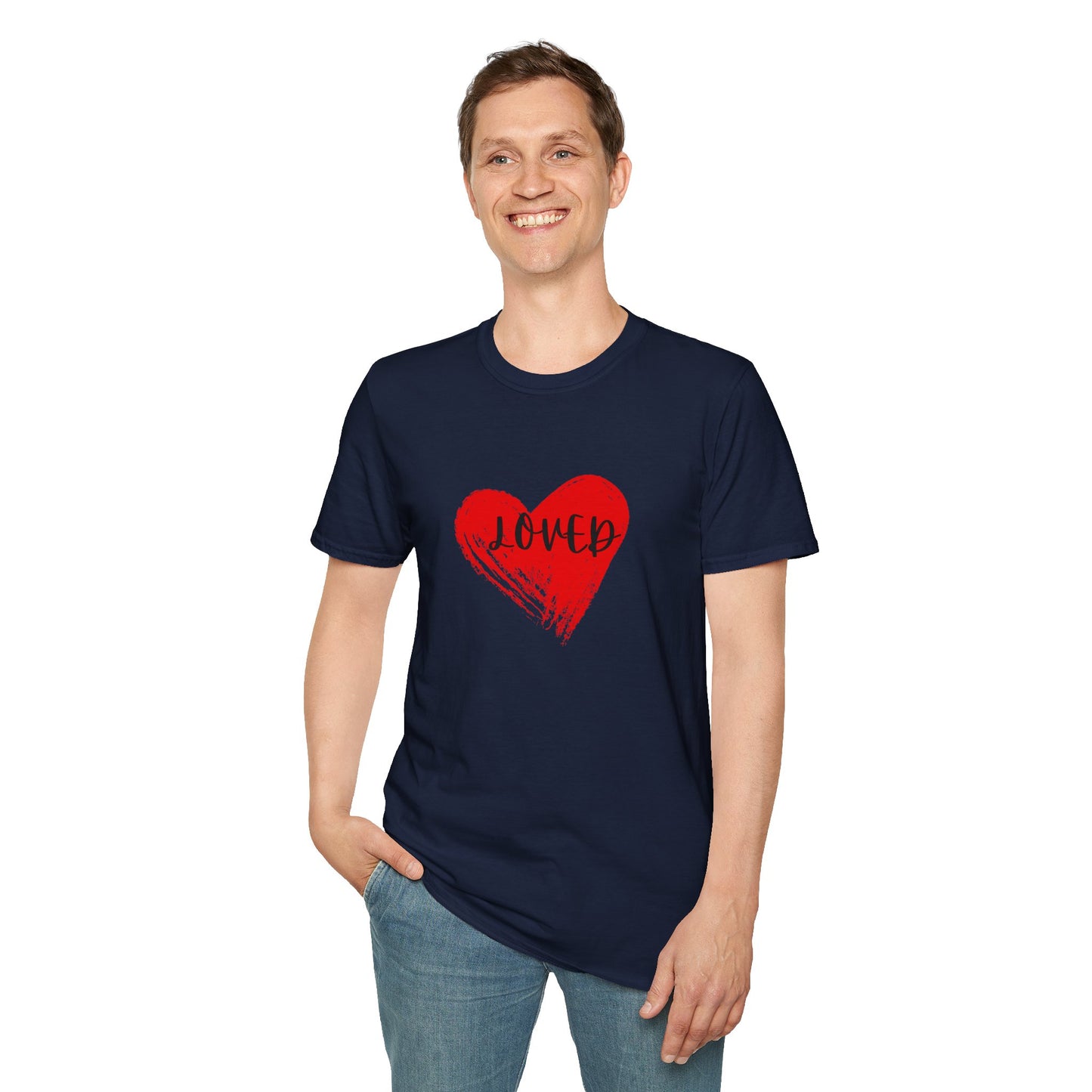 Black Unisex crew neck  Softstyle T-Shirt for couples man and woman